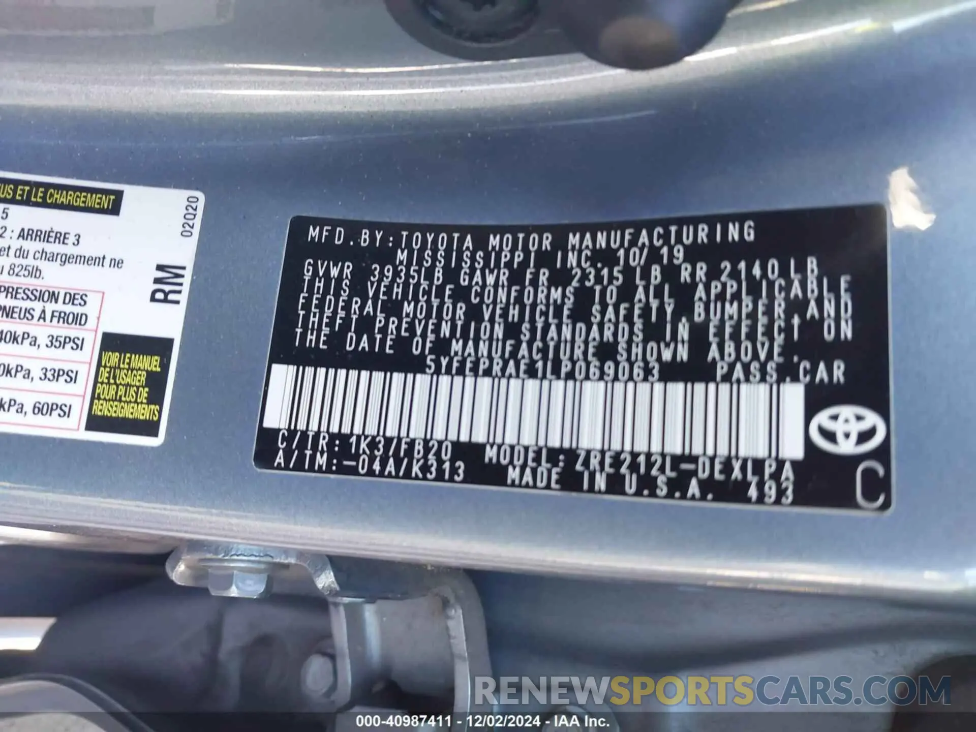 9 Photograph of a damaged car 5YFEPRAE1LP069063 TOYOTA COROLLA 2020