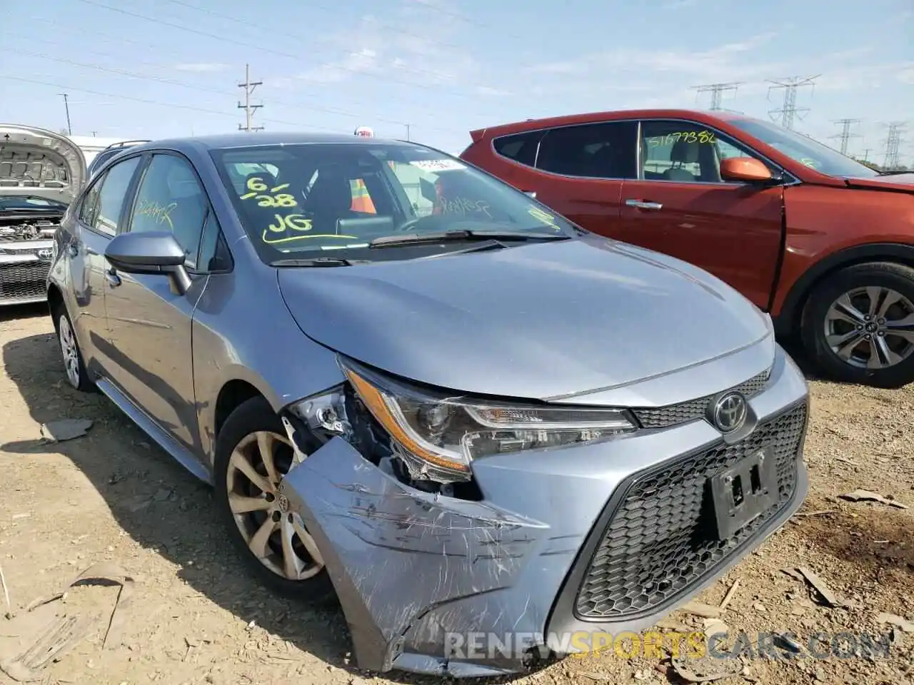 1 Photograph of a damaged car 5YFEPRAE1LP119380 TOYOTA COROLLA 2020