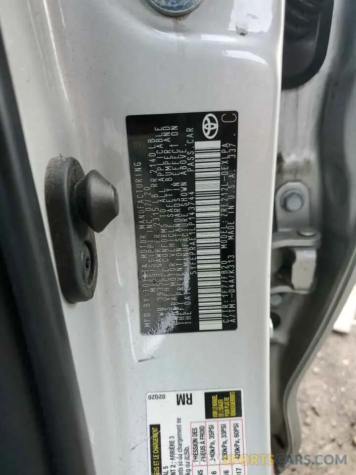 13 Photograph of a damaged car 5YFEPRAE1LP143744 TOYOTA COROLLA 2020