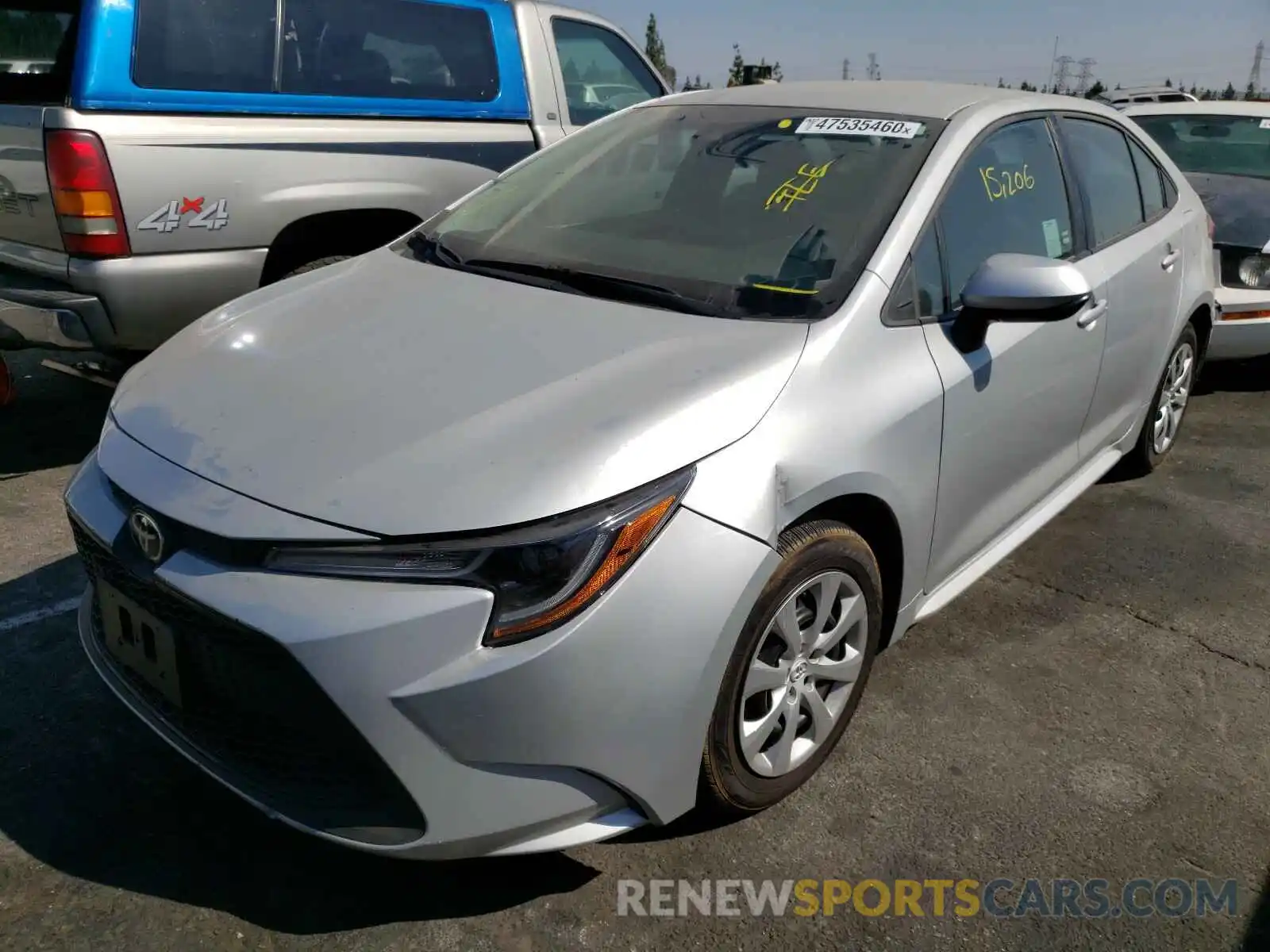 2 Photograph of a damaged car 5YFEPRAE2LP039957 TOYOTA COROLLA 2020