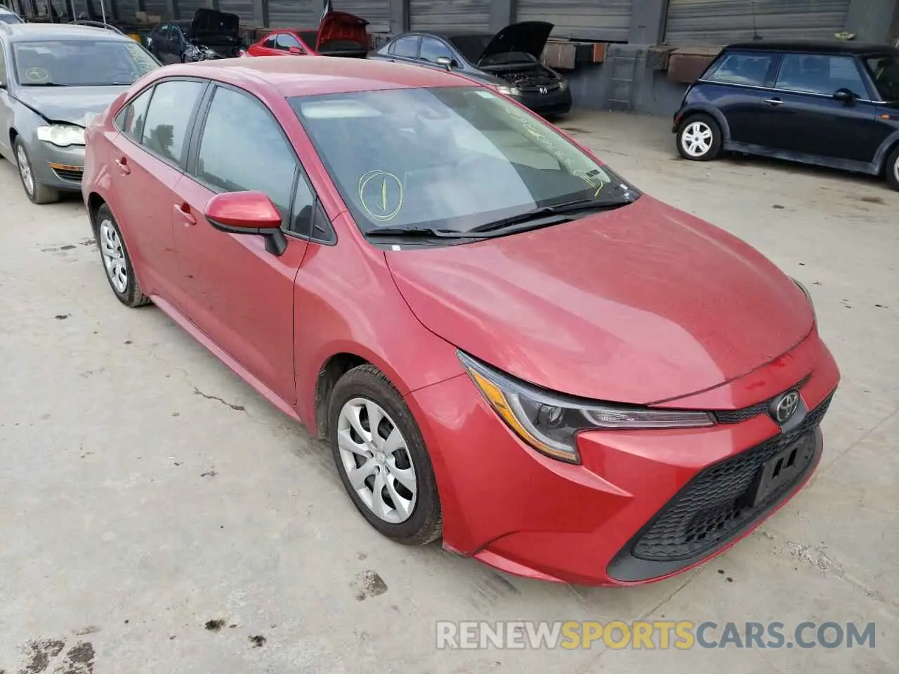 1 Photograph of a damaged car 5YFEPRAE2LP100692 TOYOTA COROLLA 2020