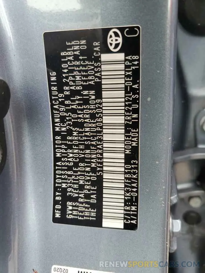 13 Photograph of a damaged car 5YFEPRAE3LP065029 TOYOTA COROLLA 2020