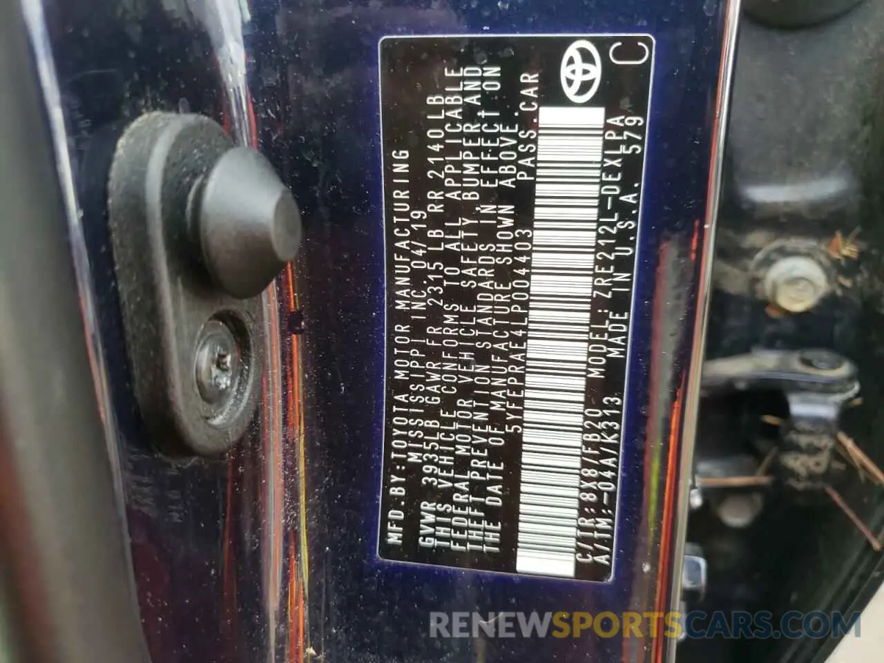 12 Photograph of a damaged car 5YFEPRAE4LP004403 TOYOTA COROLLA 2020