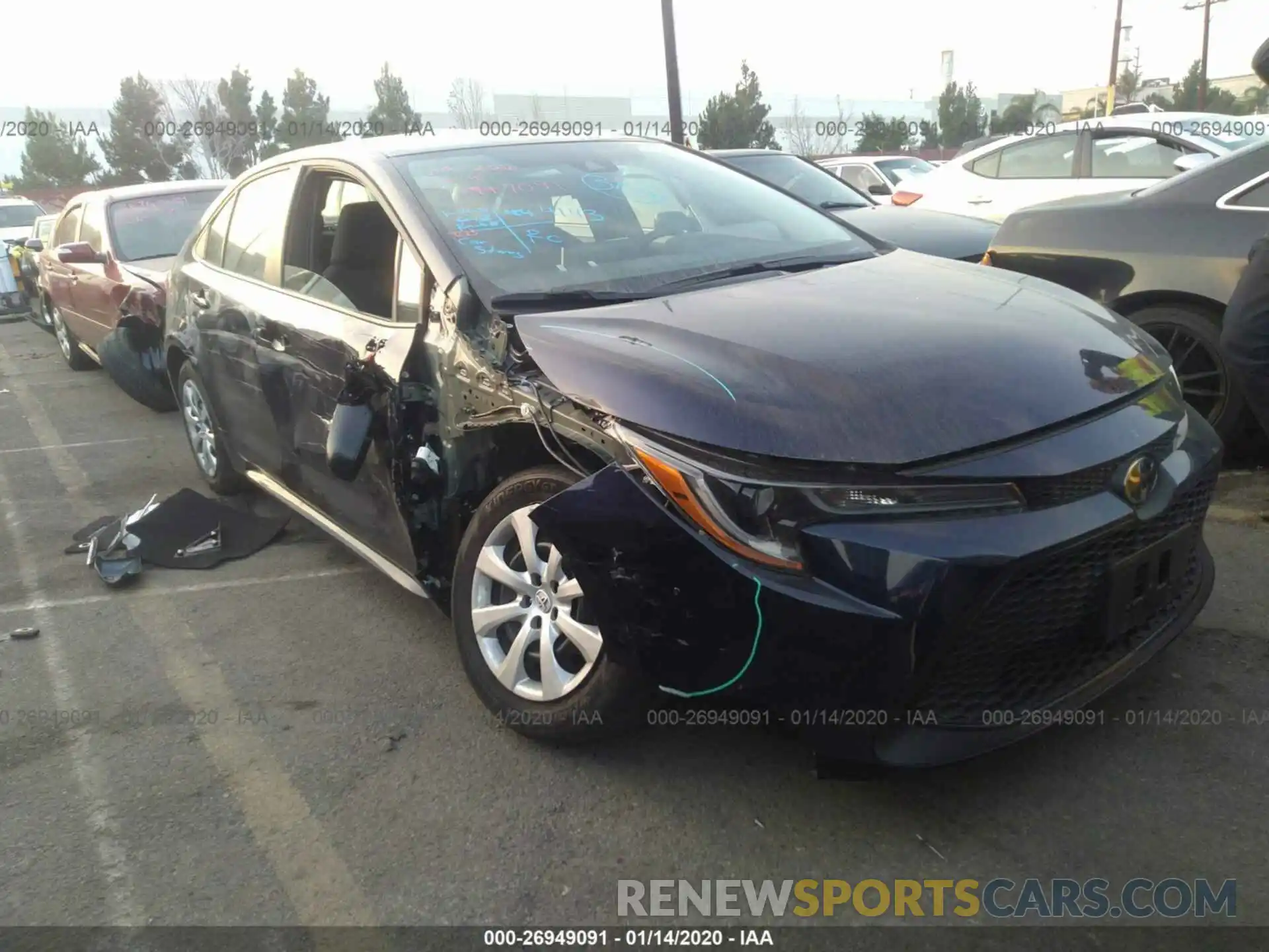 1 Photograph of a damaged car 5YFEPRAE4LP027406 TOYOTA COROLLA 2020