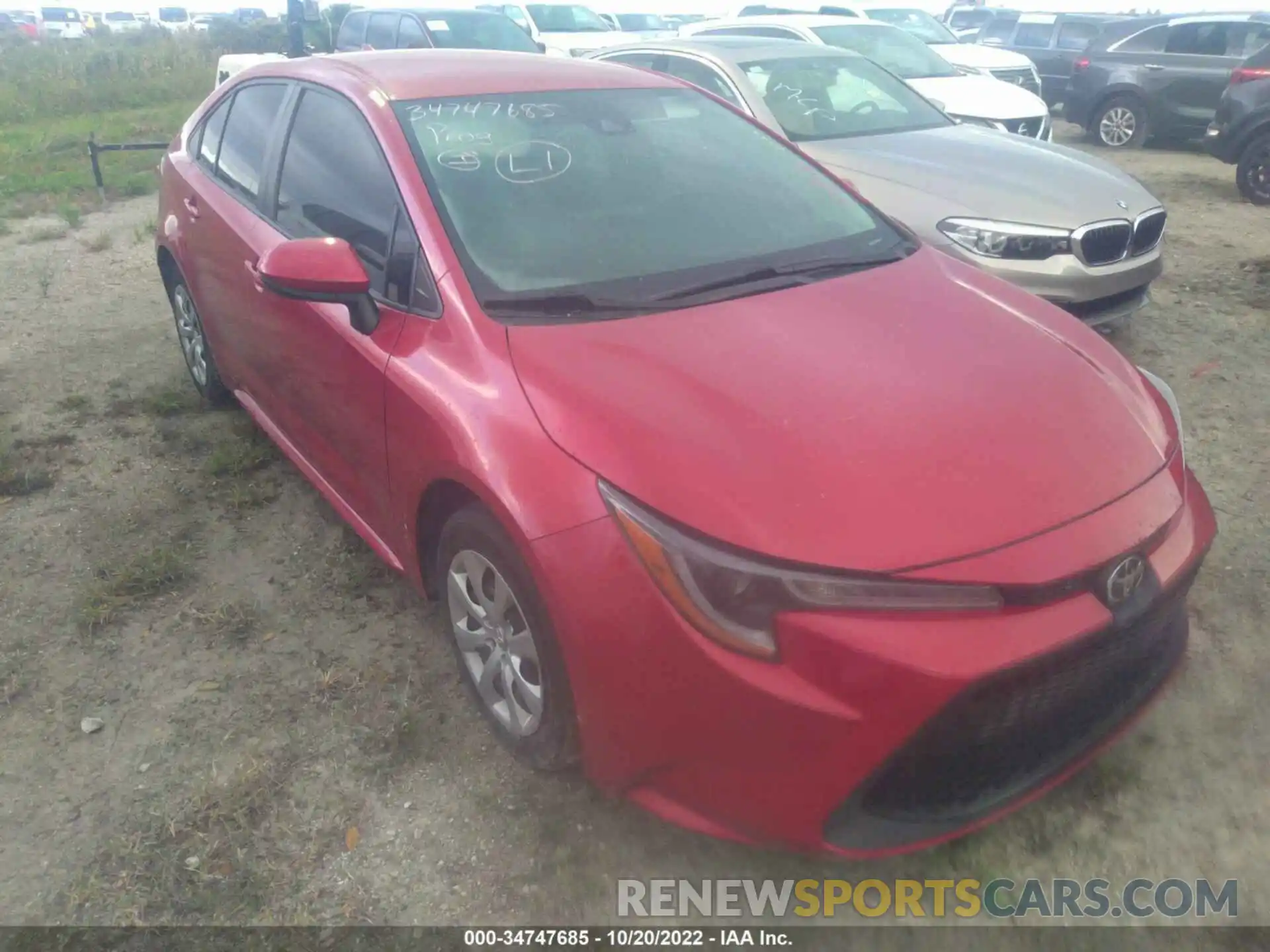 1 Photograph of a damaged car 5YFEPRAE4LP093664 TOYOTA COROLLA 2020