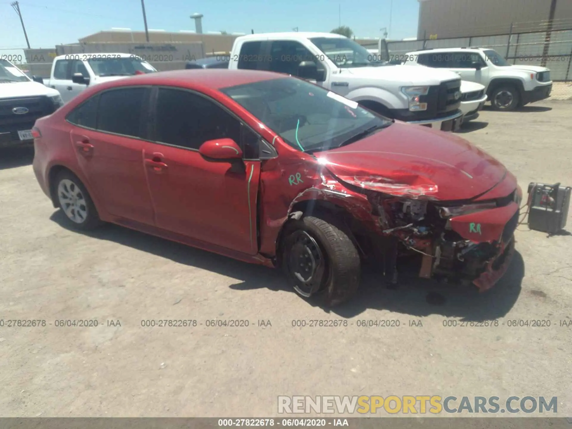 1 Photograph of a damaged car 5YFEPRAE4LP110849 TOYOTA COROLLA 2020
