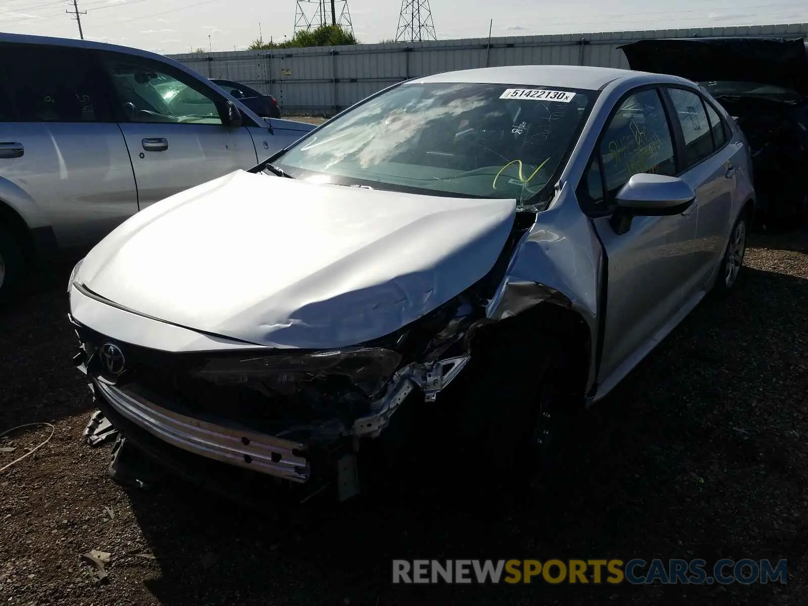 2 Photograph of a damaged car 5YFEPRAE8LP028476 TOYOTA COROLLA 2020