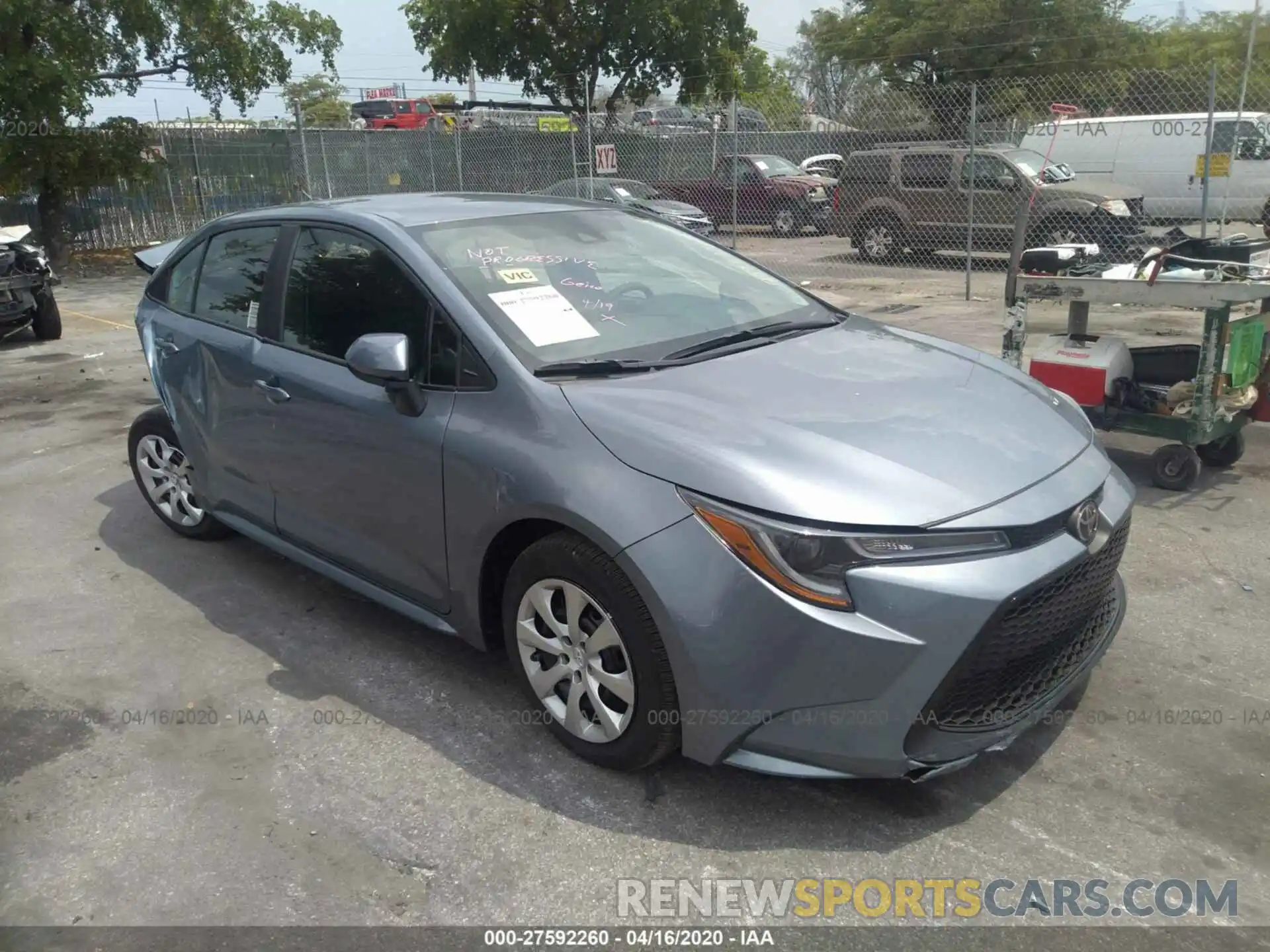 1 Photograph of a damaged car 5YFEPRAE8LP099869 TOYOTA COROLLA 2020