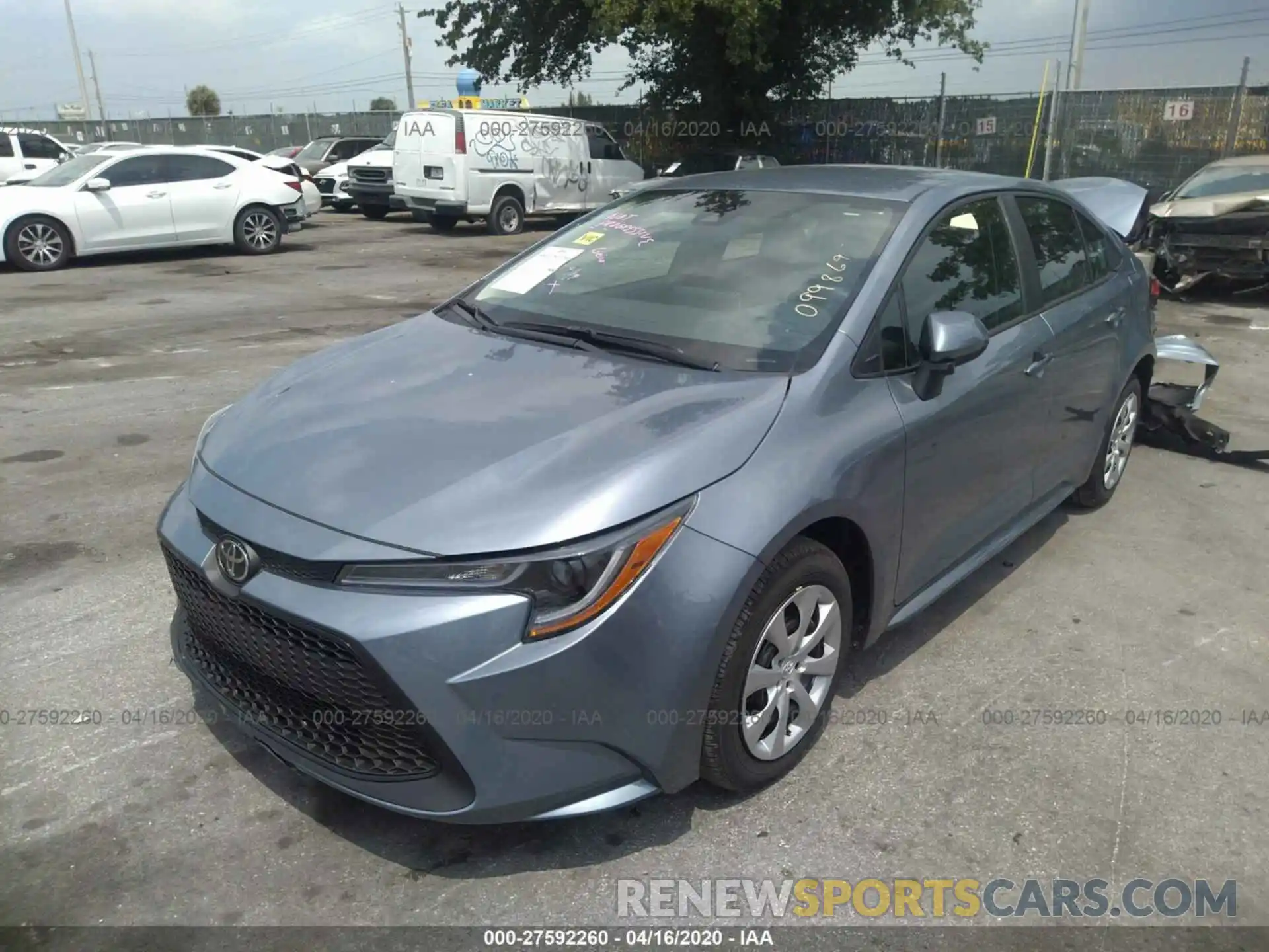 2 Photograph of a damaged car 5YFEPRAE8LP099869 TOYOTA COROLLA 2020