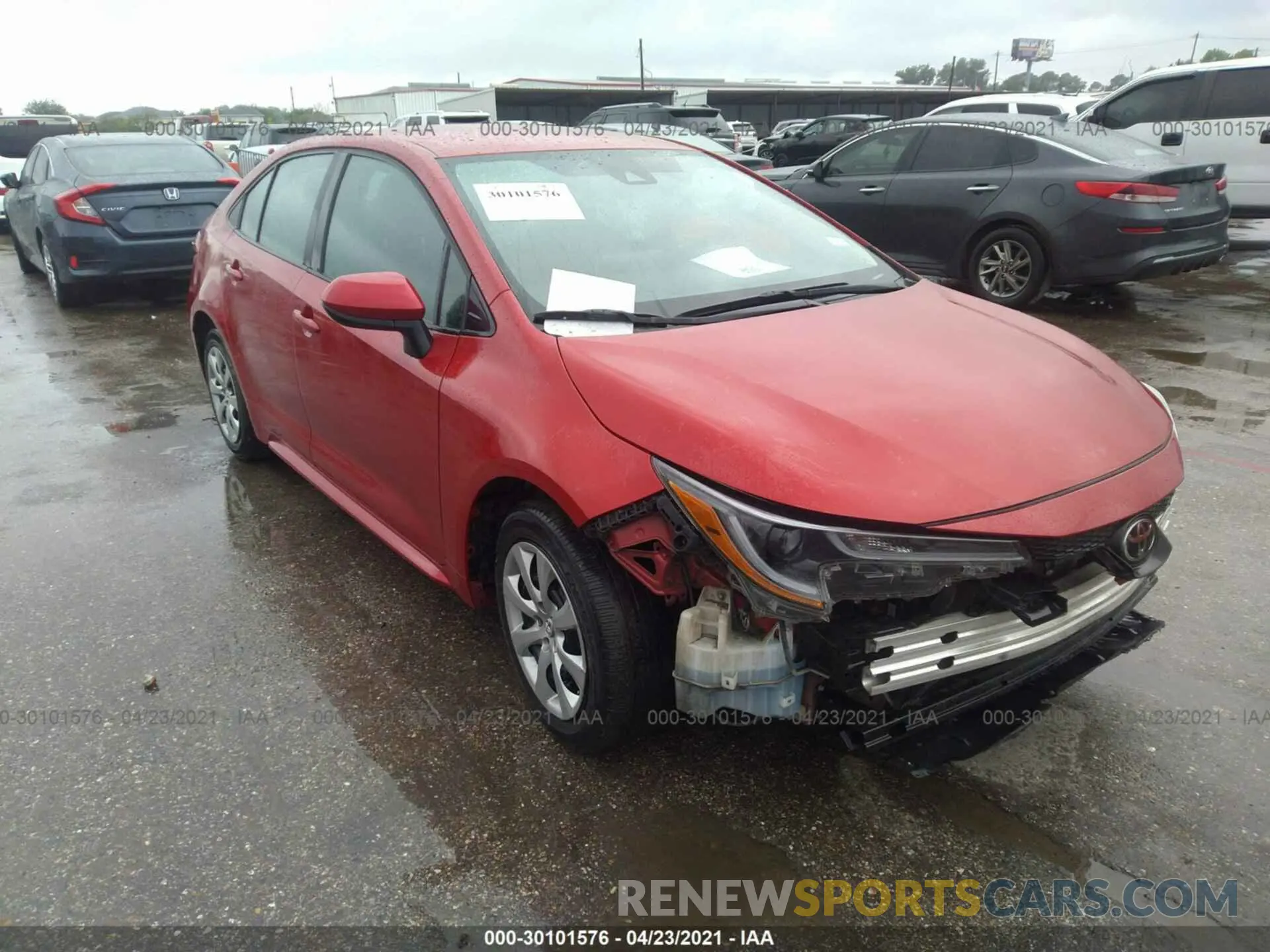 1 Photograph of a damaged car 5YFEPRAE9LP076181 TOYOTA COROLLA 2020