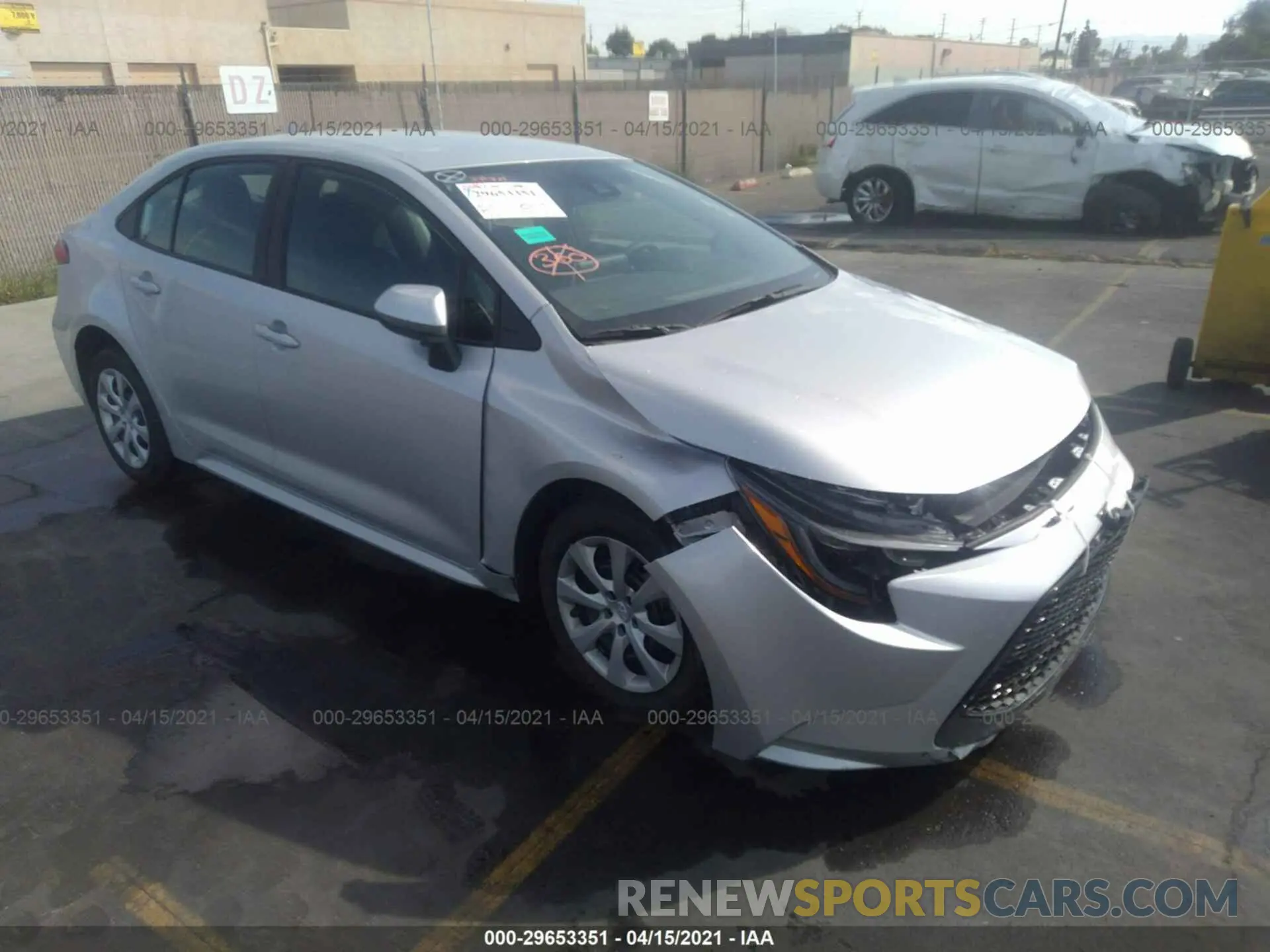 1 Photograph of a damaged car 5YFEPRAE9LP135861 TOYOTA COROLLA 2020