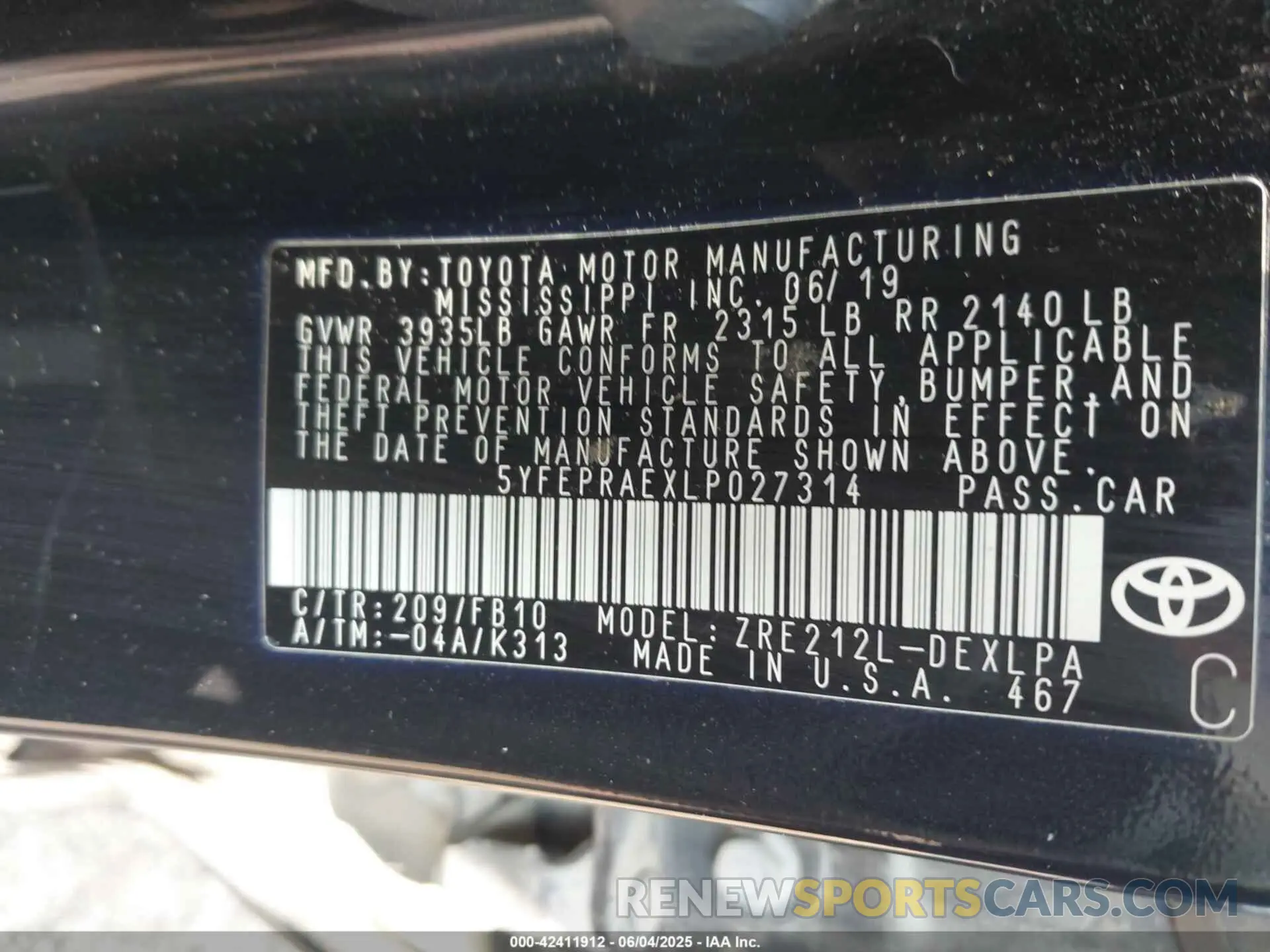 9 Photograph of a damaged car 5YFEPRAEXLP027314 TOYOTA COROLLA 2020