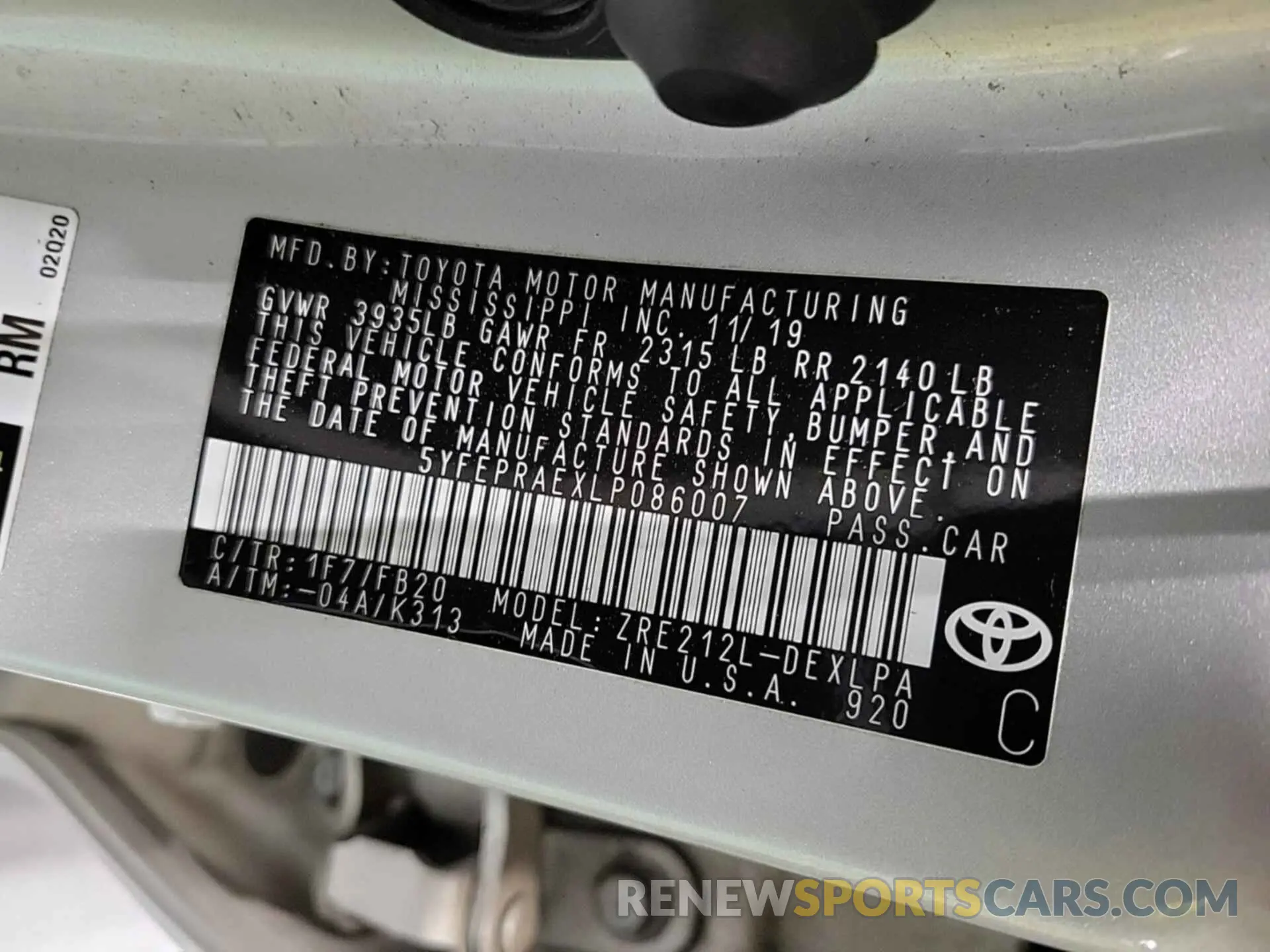 23 Photograph of a damaged car 5YFEPRAEXLP086007 TOYOTA COROLLA 2020