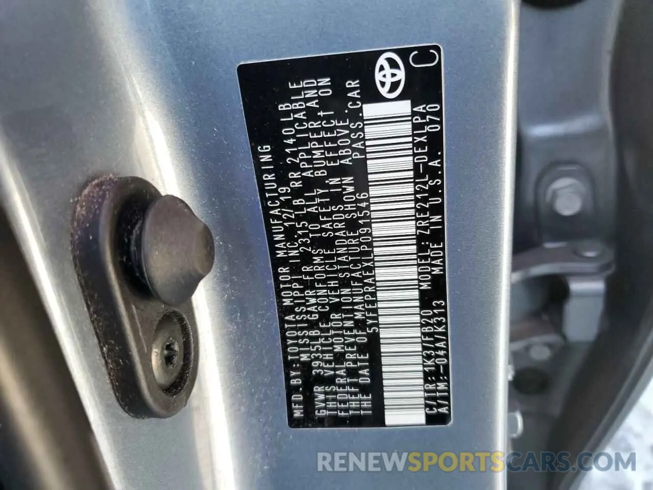 14 Photograph of a damaged car 5YFEPRAEXLP091546 TOYOTA COROLLA 2020
