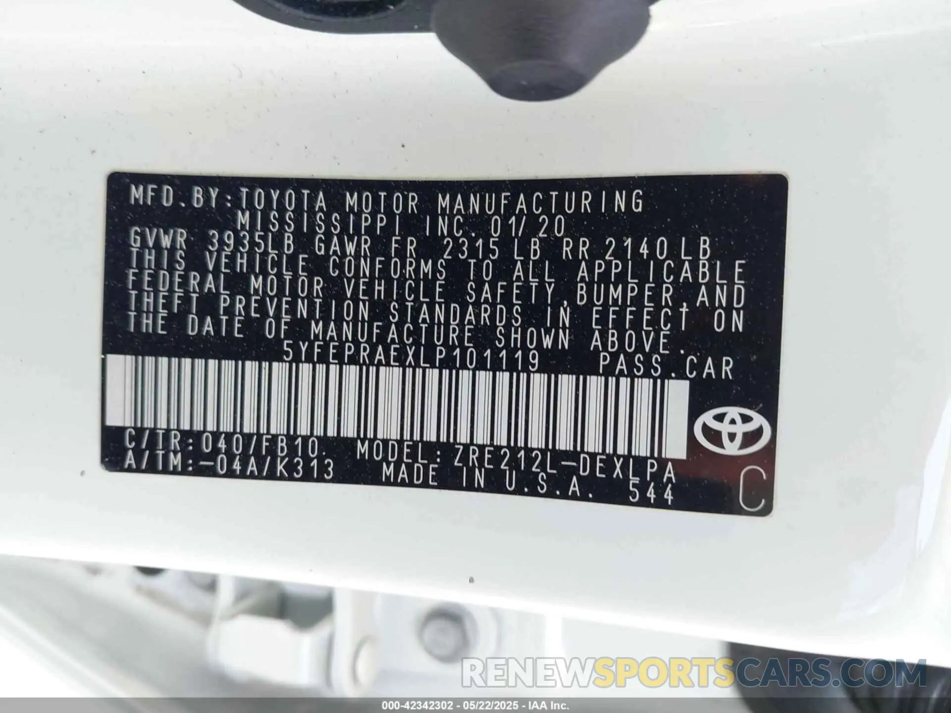 9 Photograph of a damaged car 5YFEPRAEXLP101119 TOYOTA COROLLA 2020