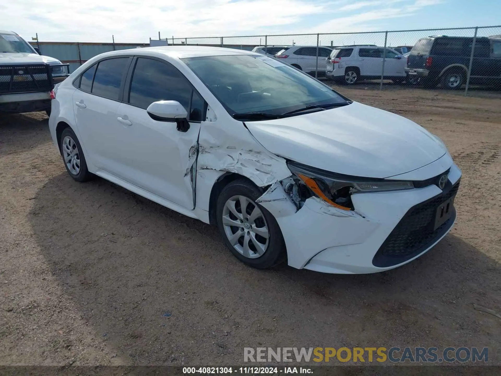 1 Photograph of a damaged car 5YFEPRAEXLP113027 TOYOTA COROLLA 2020