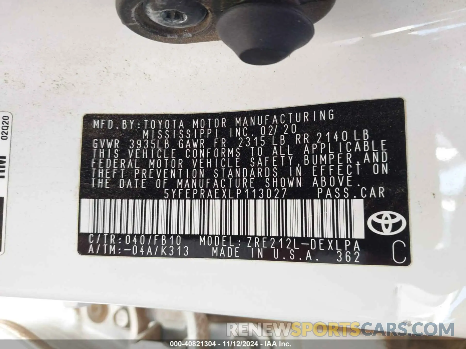 9 Photograph of a damaged car 5YFEPRAEXLP113027 TOYOTA COROLLA 2020