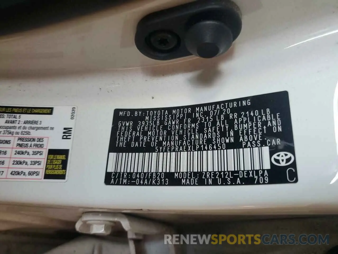 12 Photograph of a damaged car 5YFEPRAEXLP146450 TOYOTA COROLLA 2020