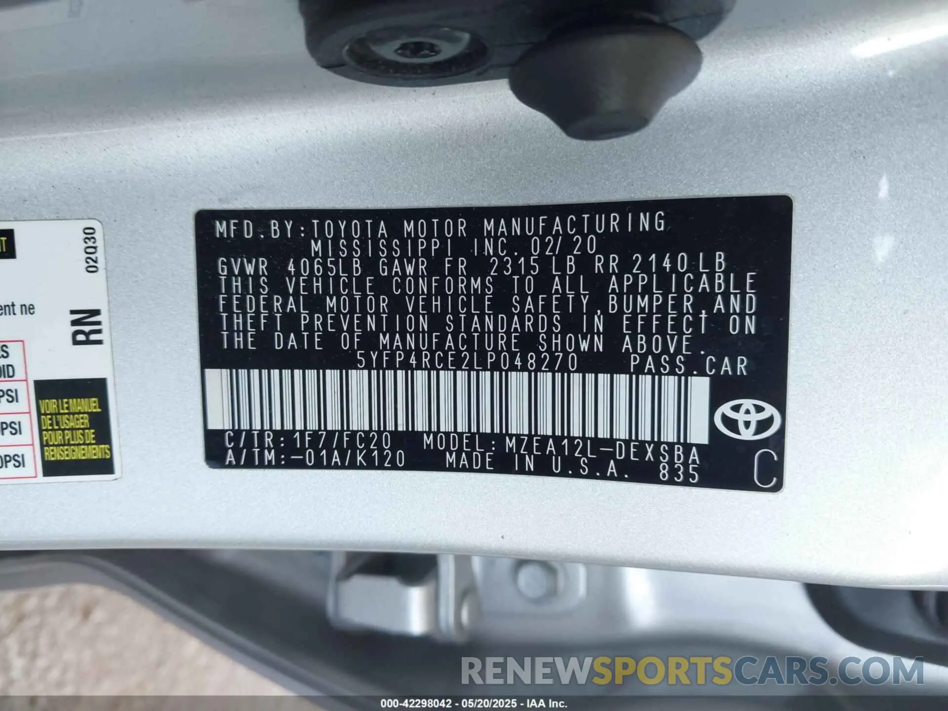 9 Photograph of a damaged car 5YFP4RCE2LP048270 TOYOTA COROLLA 2020