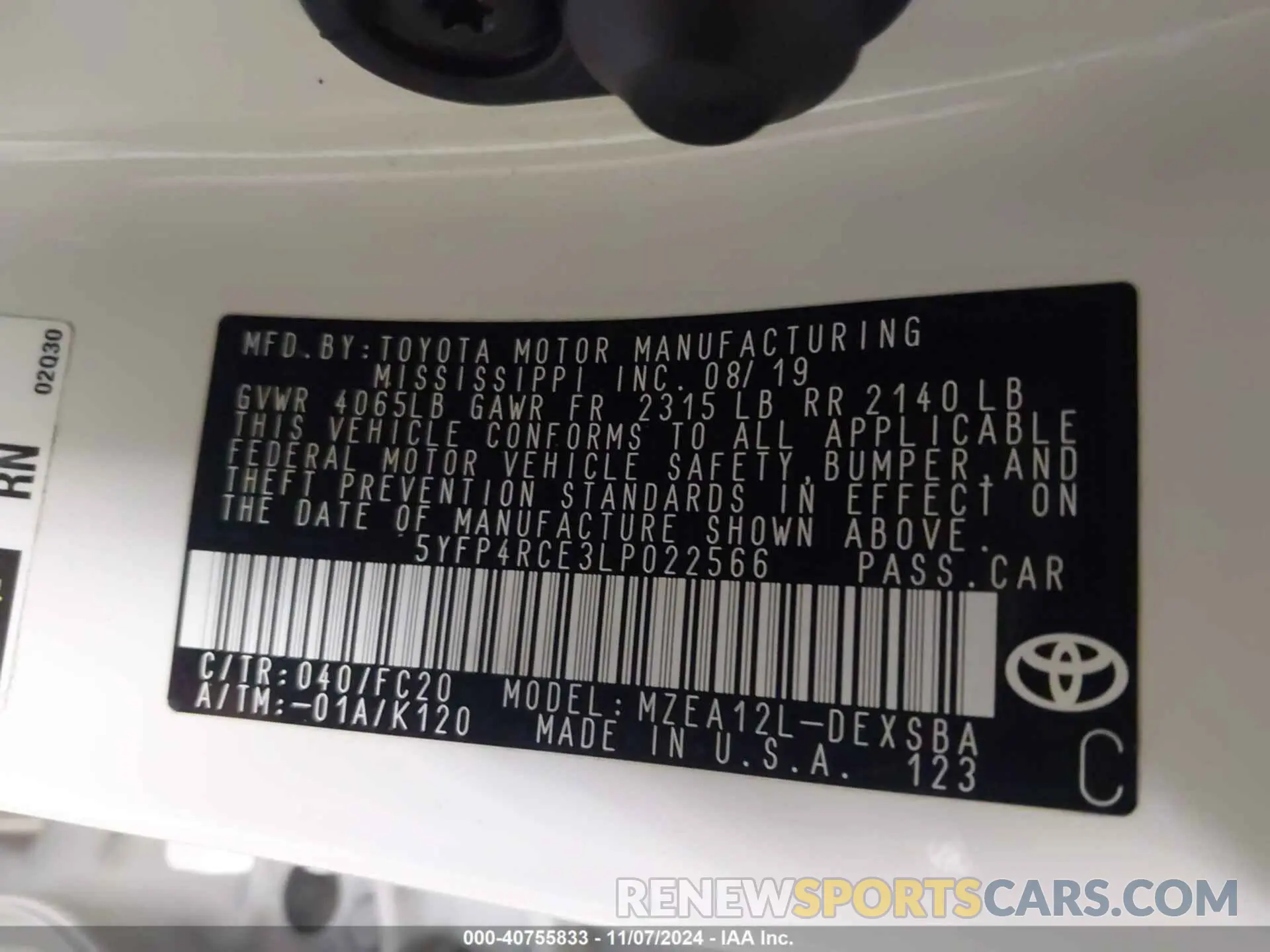 9 Photograph of a damaged car 5YFP4RCE3LP022566 TOYOTA COROLLA 2020