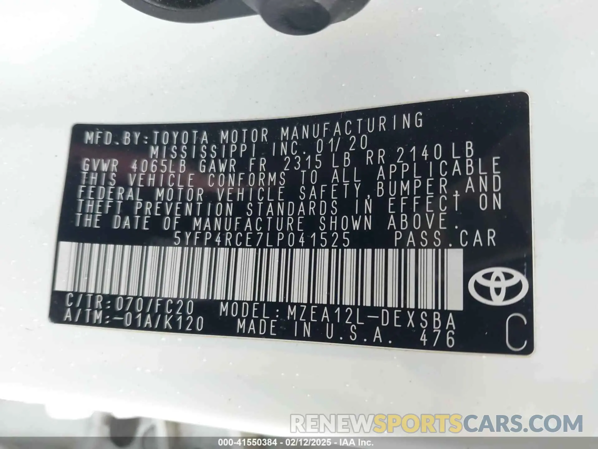 9 Photograph of a damaged car 5YFP4RCE7LP041525 TOYOTA COROLLA 2020