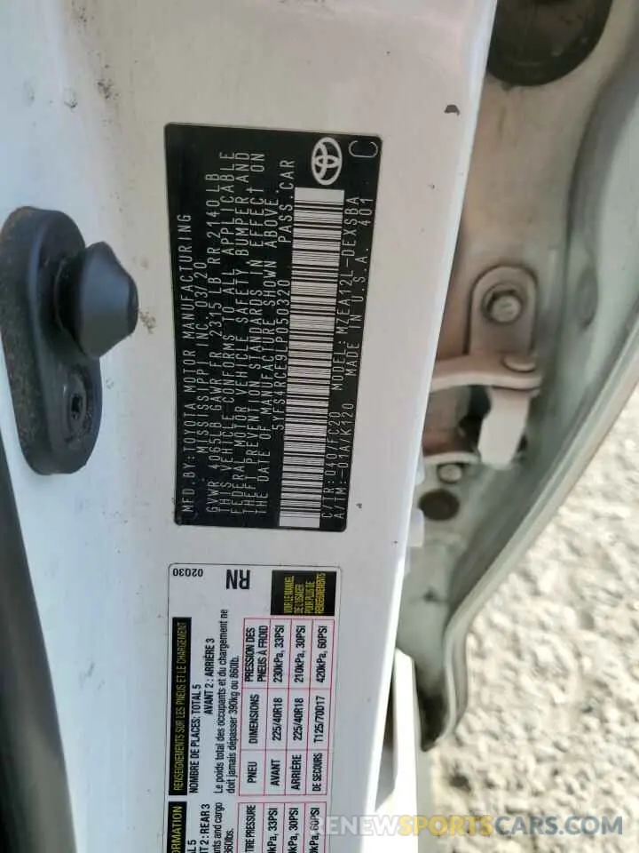 12 Photograph of a damaged car 5YFS4RCE9LP050320 TOYOTA COROLLA 2020