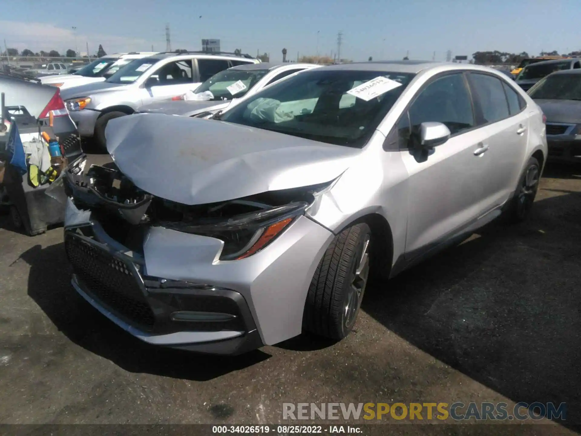 2 Photograph of a damaged car 5YFT4RCE0LP003097 TOYOTA COROLLA 2020