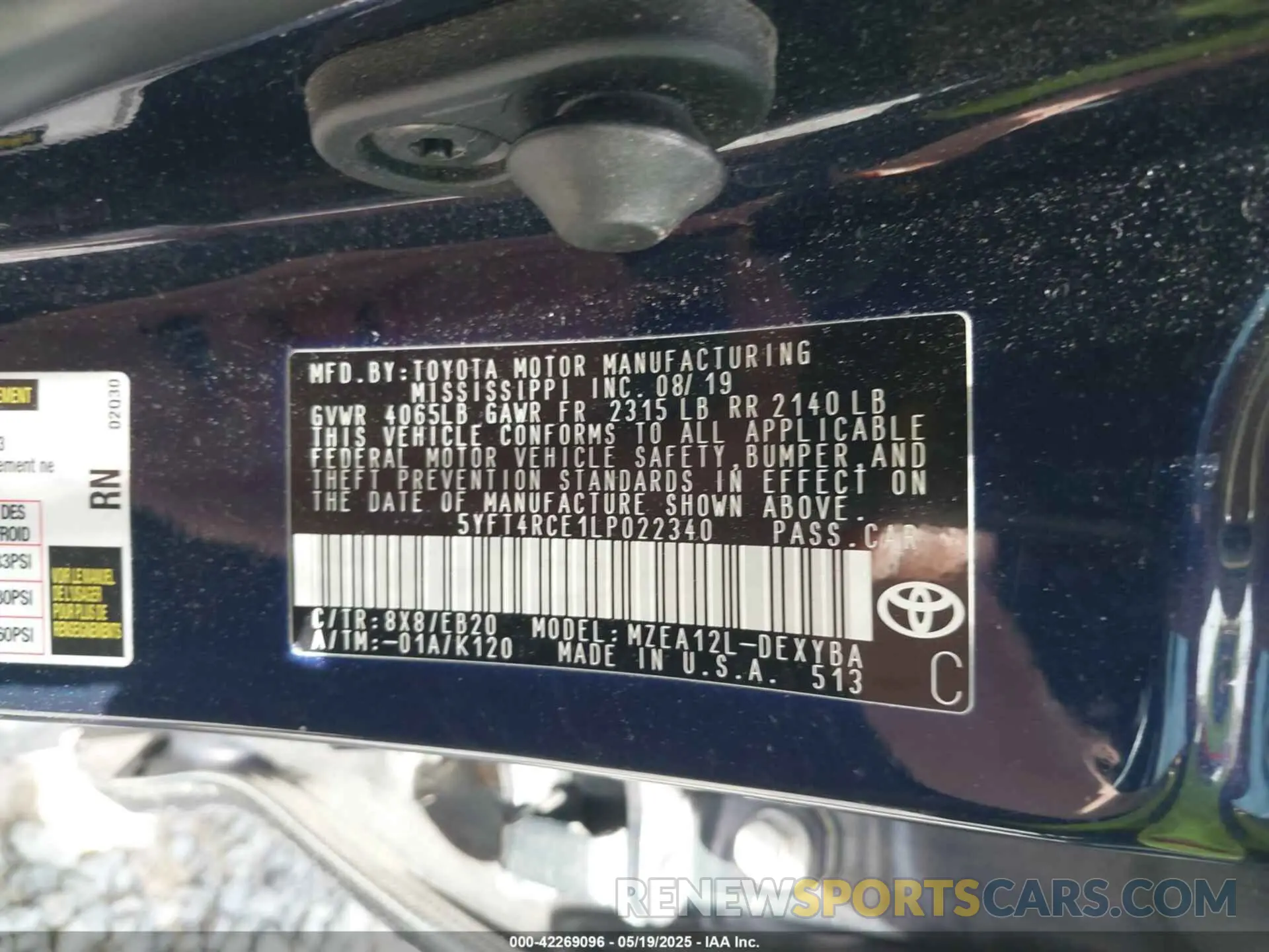 9 Photograph of a damaged car 5YFT4RCE1LP022340 TOYOTA COROLLA 2020