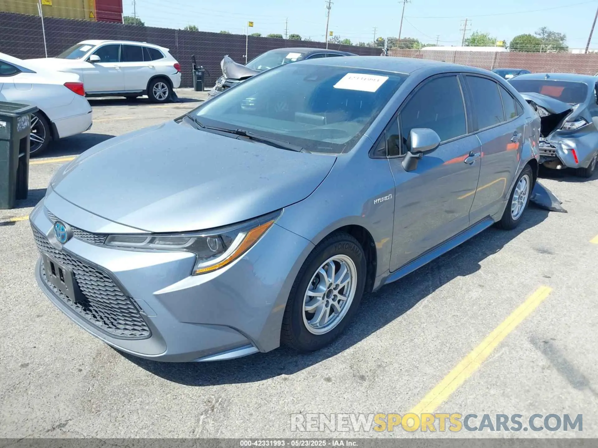 2 Photograph of a damaged car JTDEBRBE1LJ022312 TOYOTA COROLLA 2020