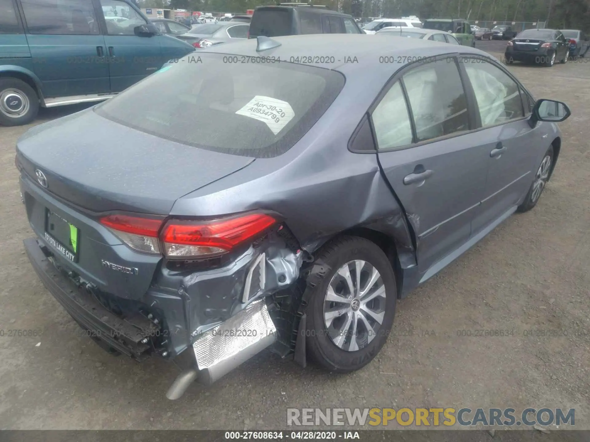 4 Photograph of a damaged car JTDEBRBE1LJ027476 TOYOTA COROLLA 2020