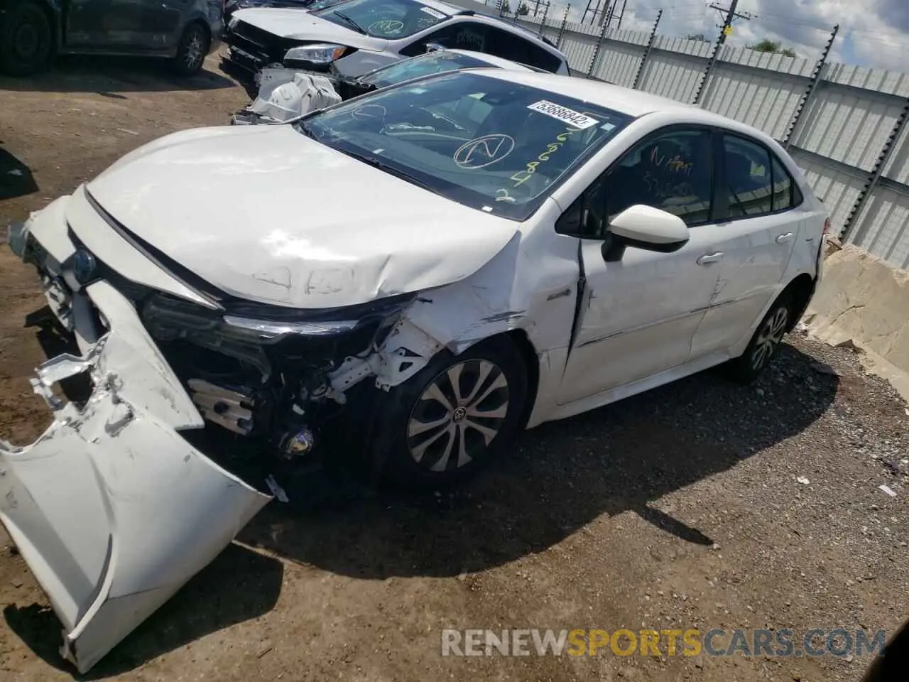 2 Photograph of a damaged car JTDEBRBE1LJ028210 TOYOTA COROLLA 2020