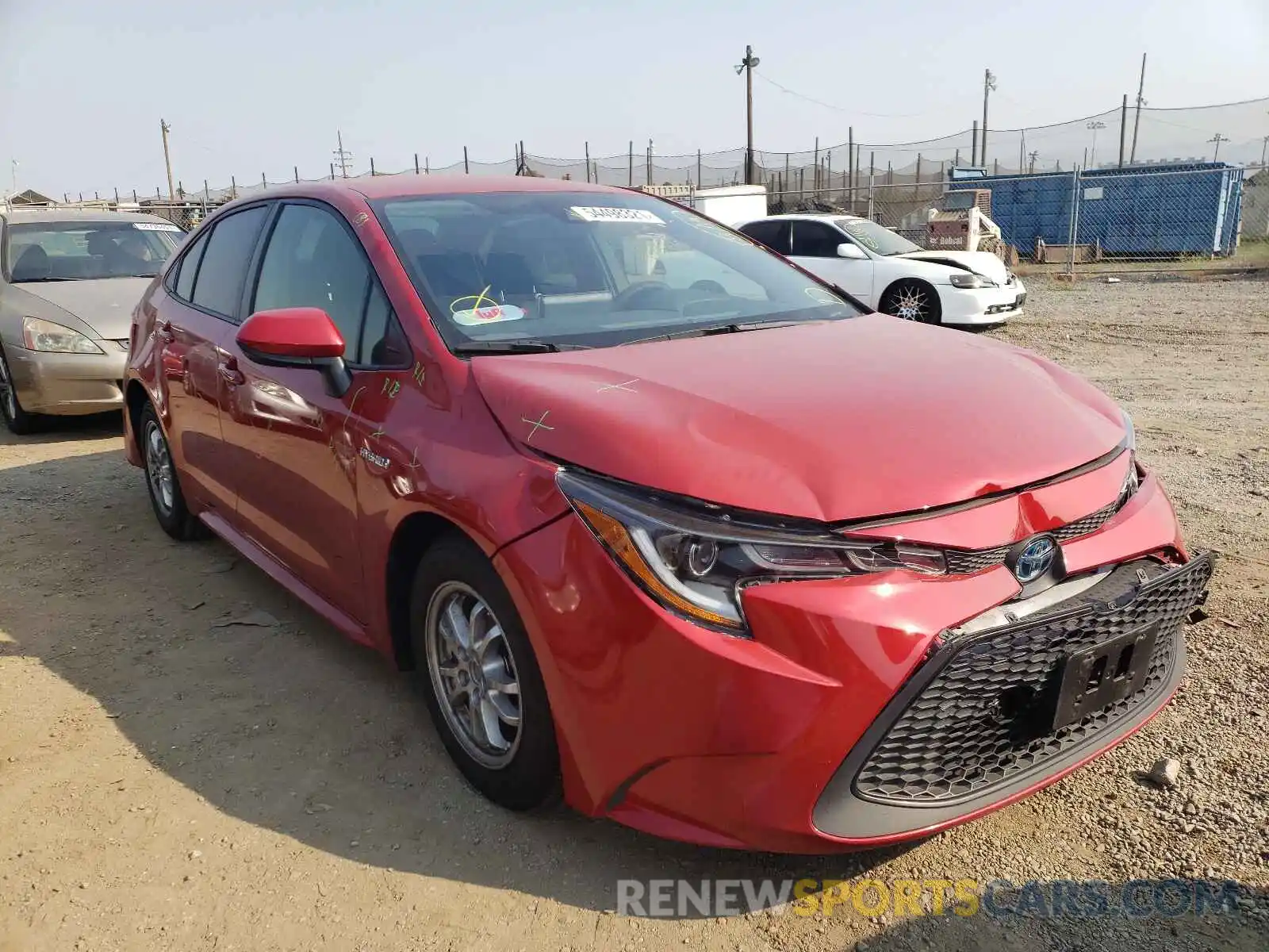 1 Photograph of a damaged car JTDEBRBE2LJ013134 TOYOTA COROLLA 2020