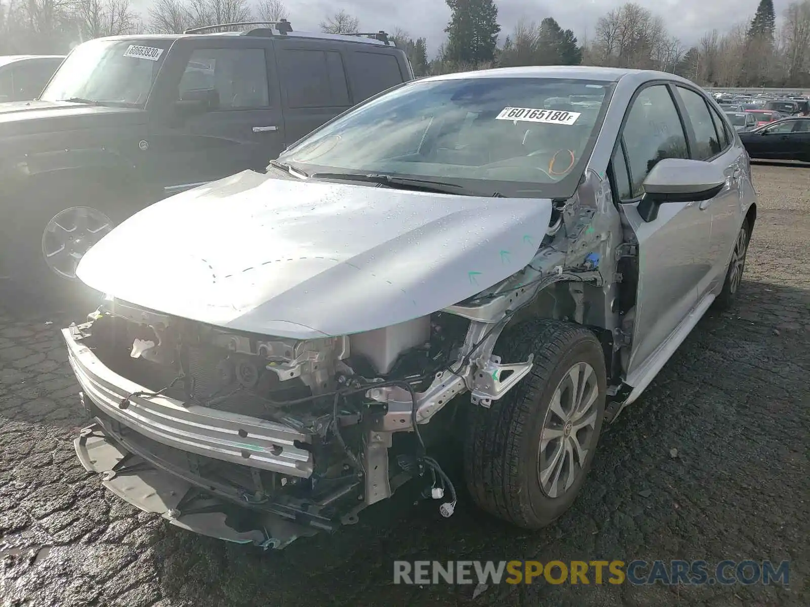 2 Photograph of a damaged car JTDEBRBE3LJ024112 TOYOTA COROLLA 2020