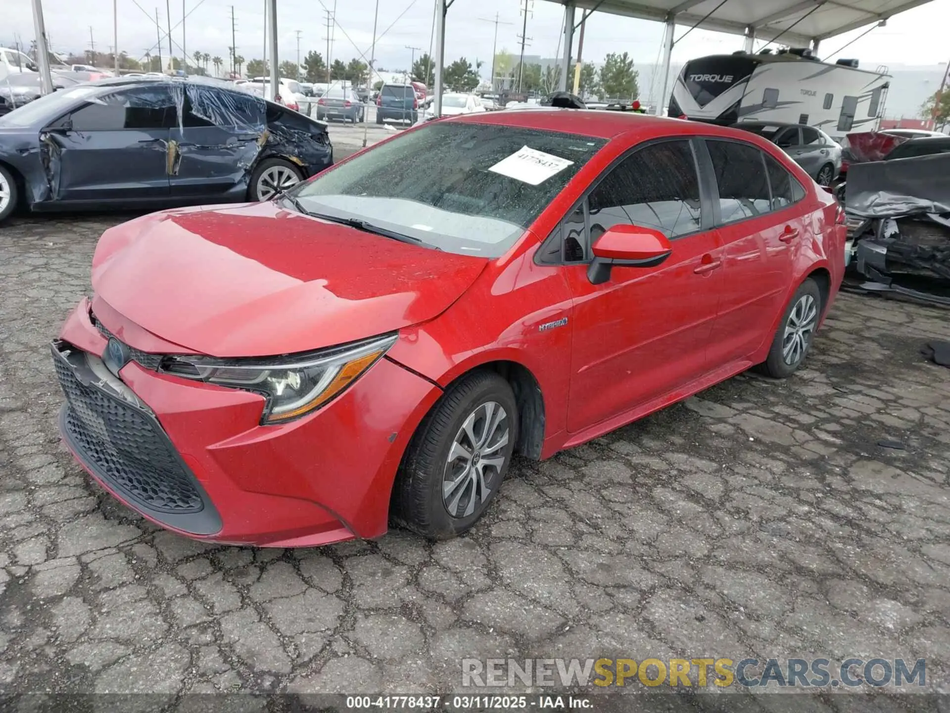 2 Photograph of a damaged car JTDEBRBE5LJ006033 TOYOTA COROLLA 2020