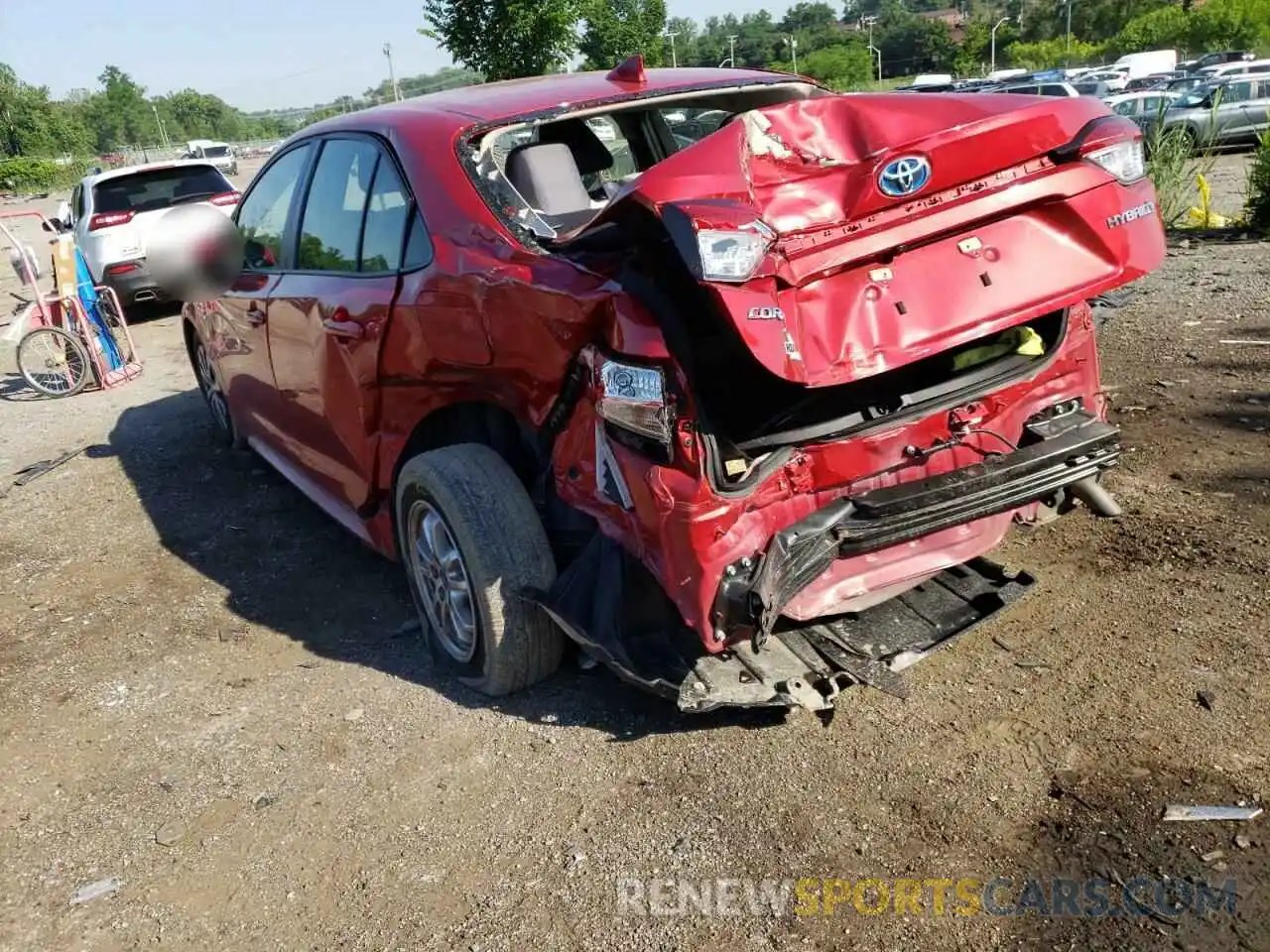 3 Photograph of a damaged car JTDEBRBE5LJ012267 TOYOTA COROLLA 2020