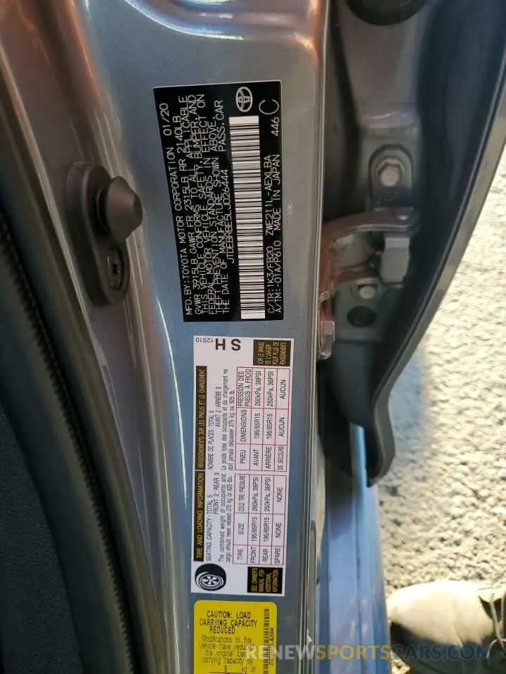 12 Photograph of a damaged car JTDEBRBE5LJ026444 TOYOTA COROLLA 2020