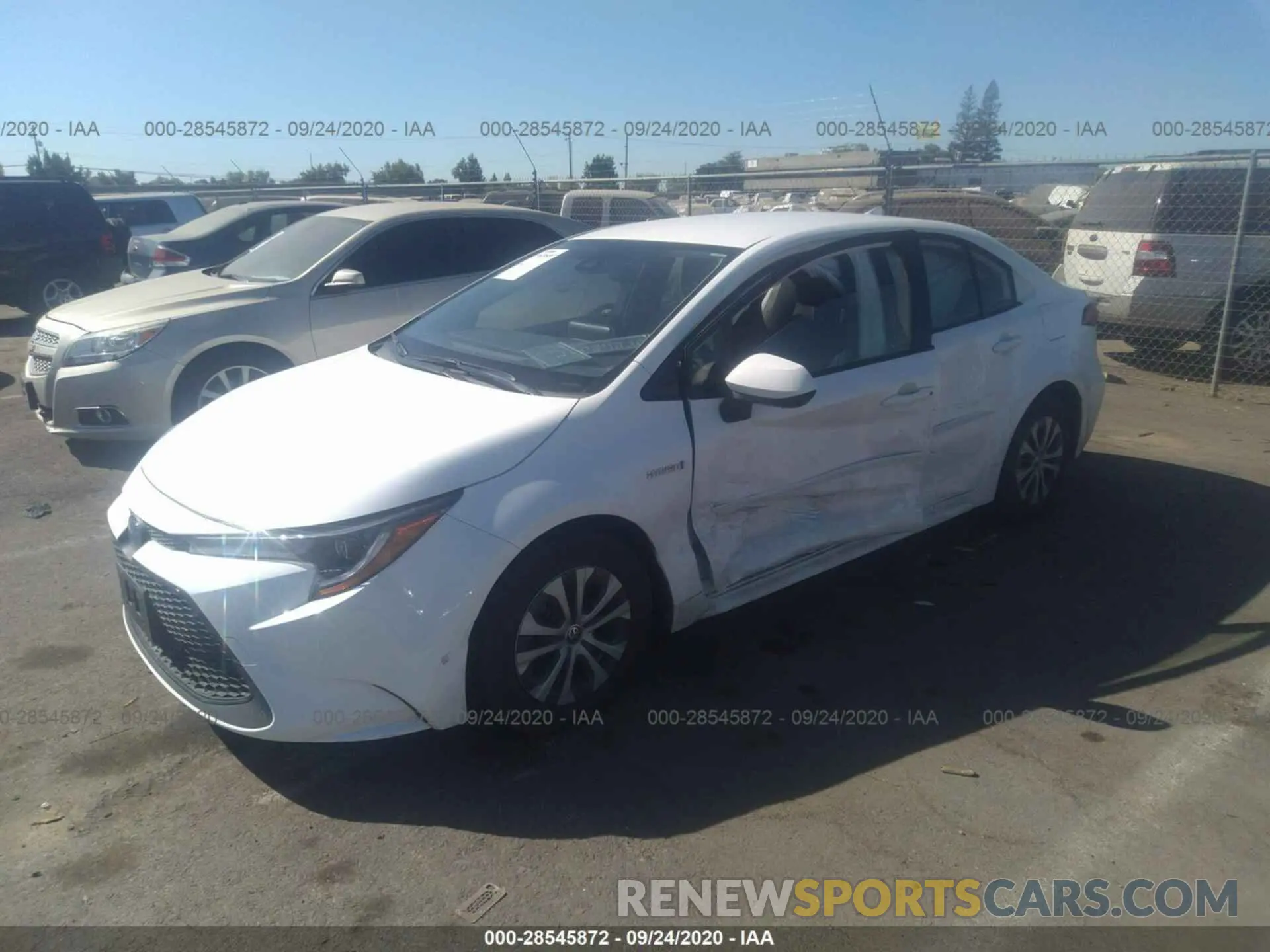 2 Photograph of a damaged car JTDEBRBE6LJ004811 TOYOTA COROLLA 2020