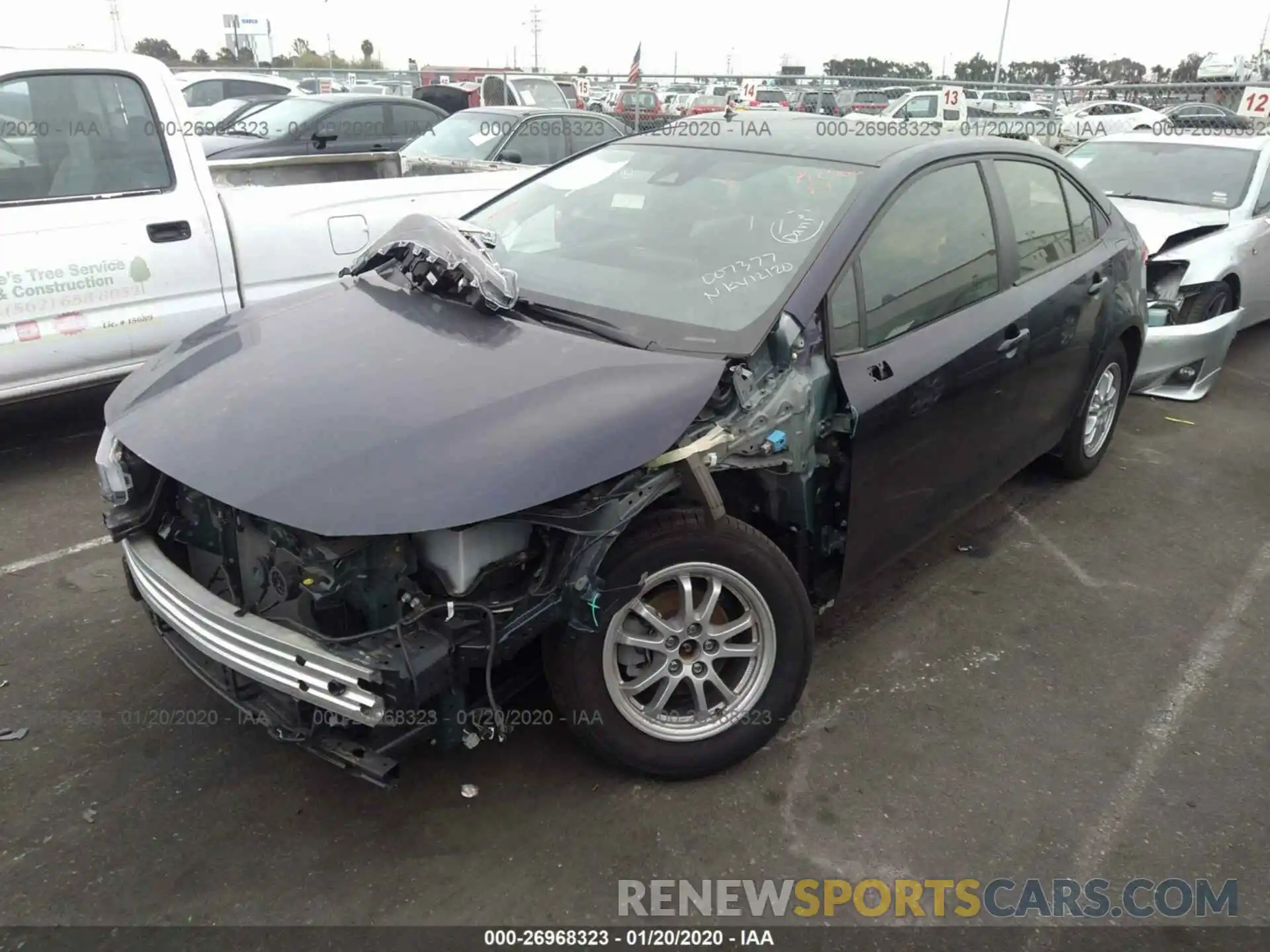 2 Photograph of a damaged car JTDEBRBE9LJ007377 TOYOTA COROLLA 2020