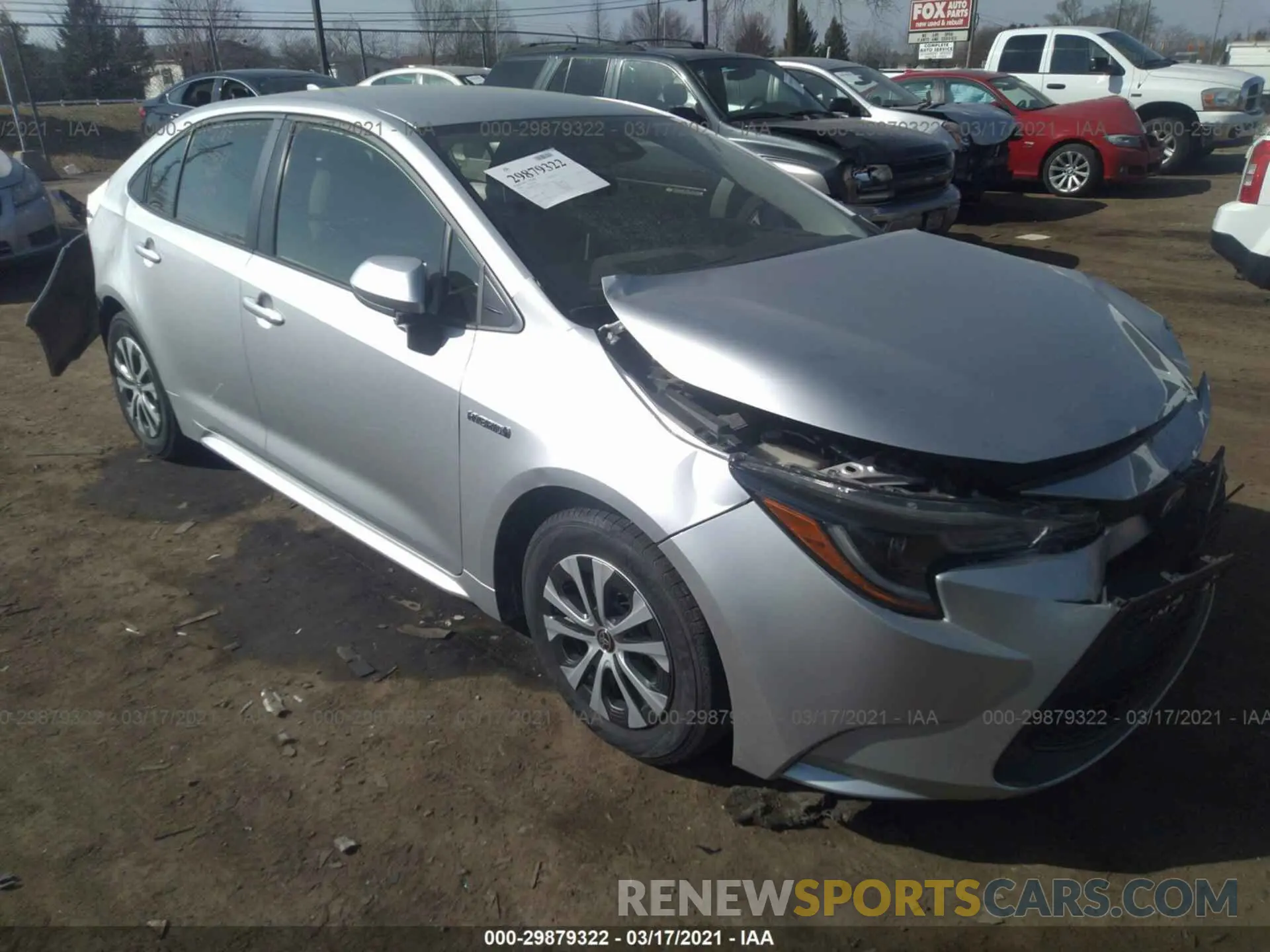 1 Photograph of a damaged car JTDEBRBE9LJ018833 TOYOTA COROLLA 2020