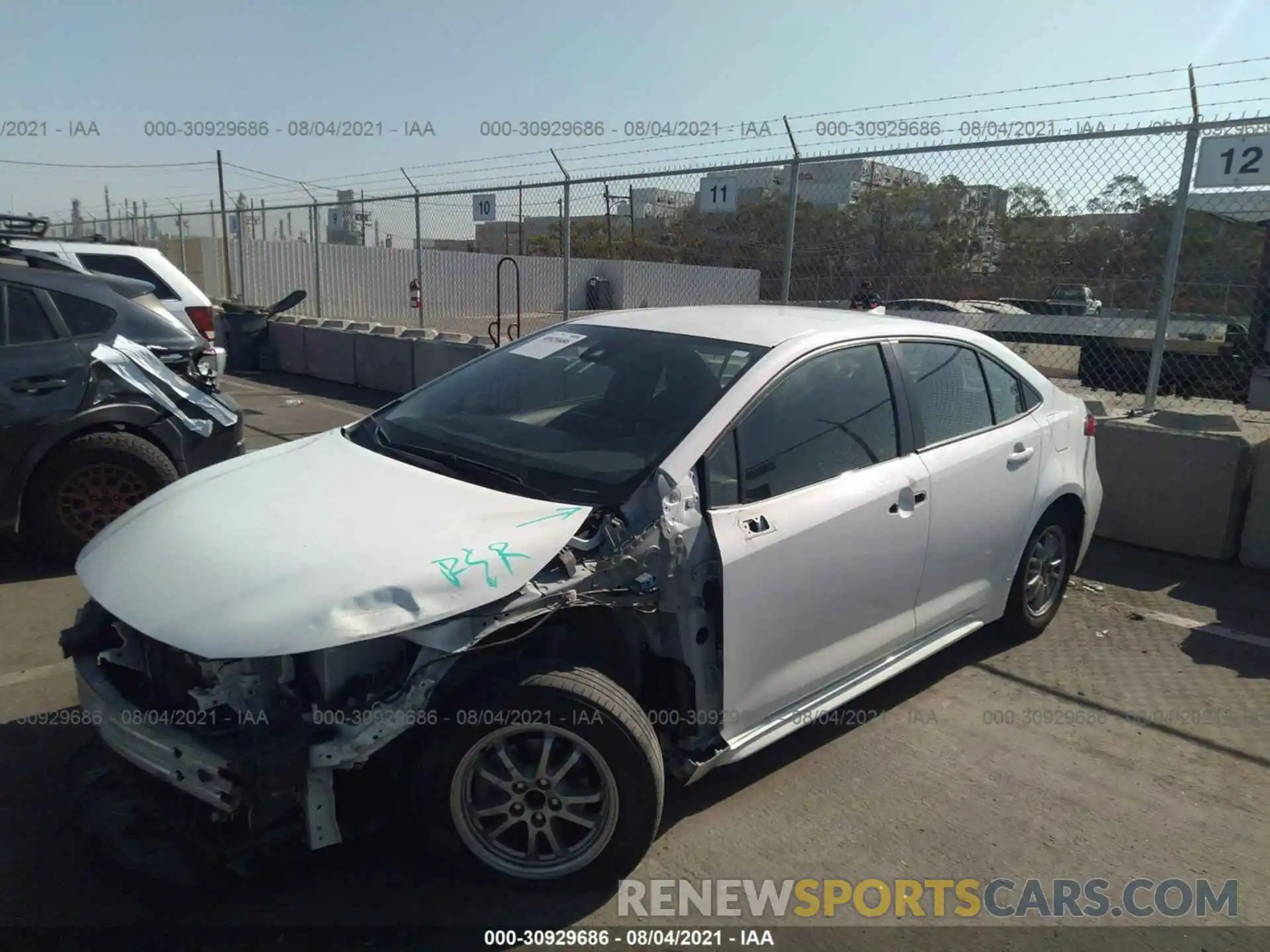 2 Photograph of a damaged car JTDEBRBEXLJ002057 TOYOTA COROLLA 2020