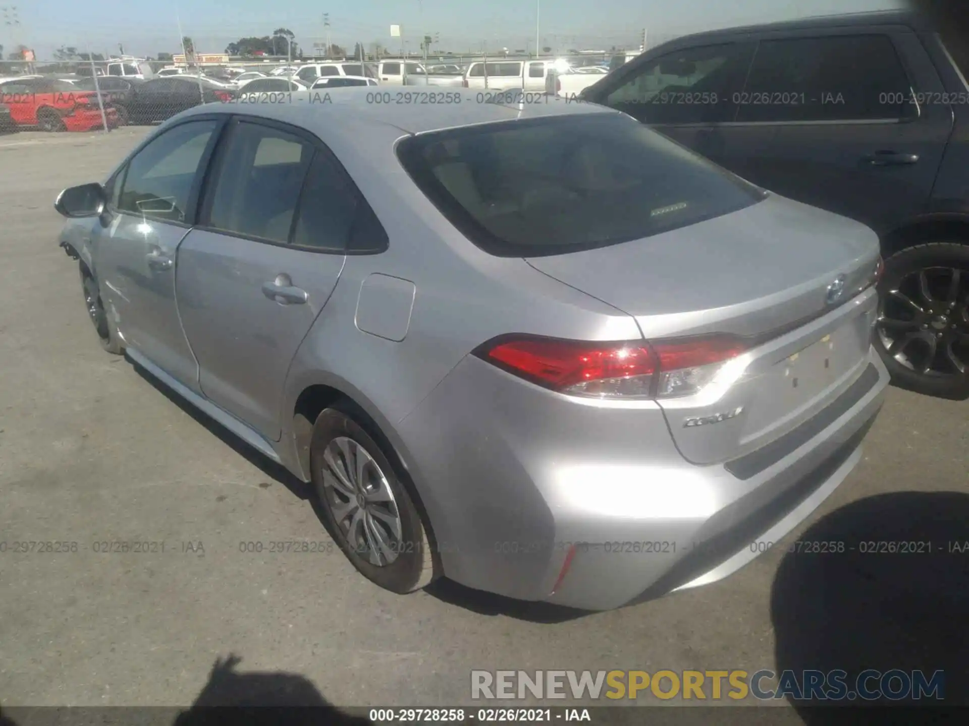 3 Photograph of a damaged car JTDEBRBEXLJ003936 TOYOTA COROLLA 2020