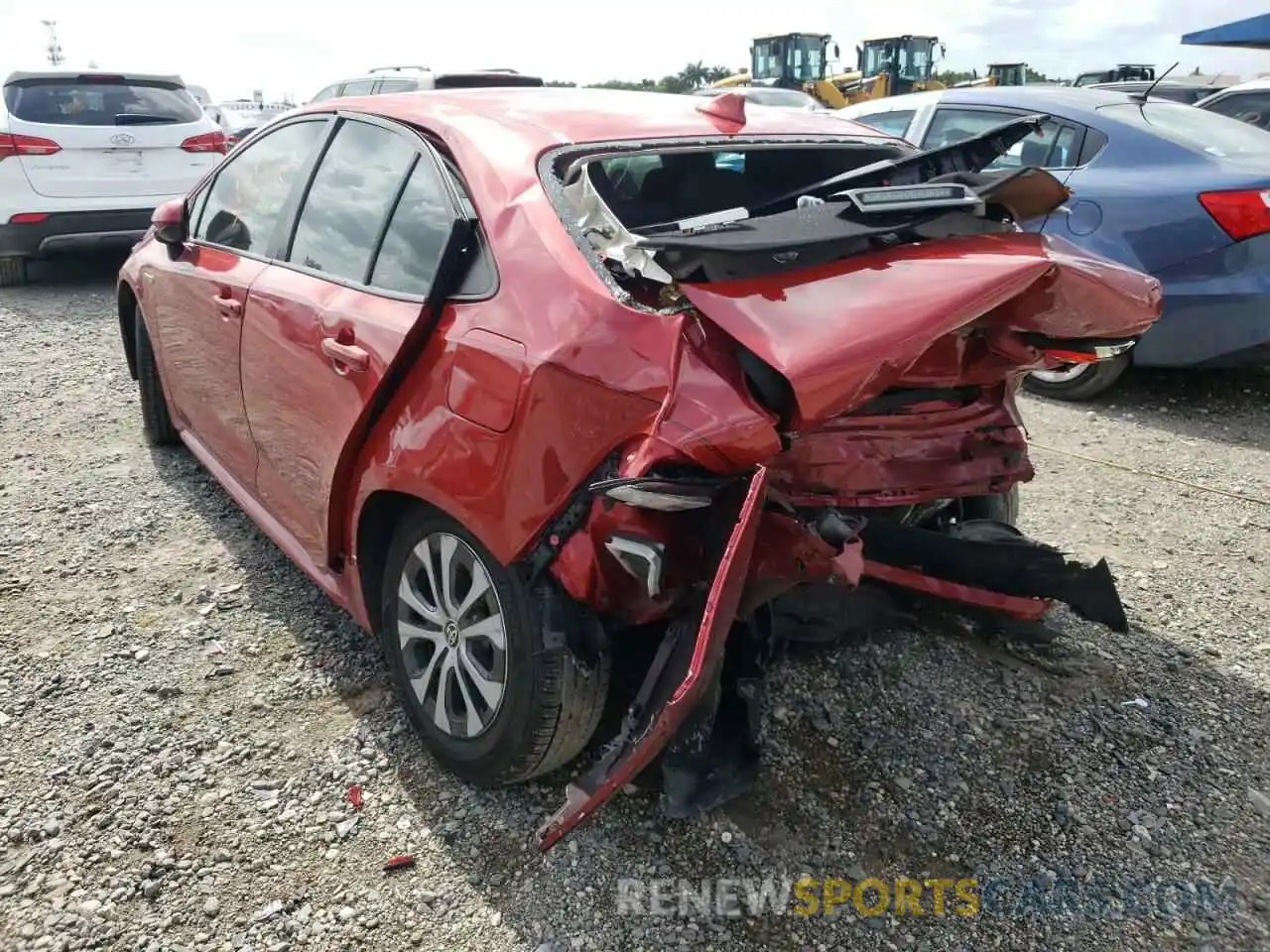 3 Photograph of a damaged car JTDEBRBEXLJ004214 TOYOTA COROLLA 2020