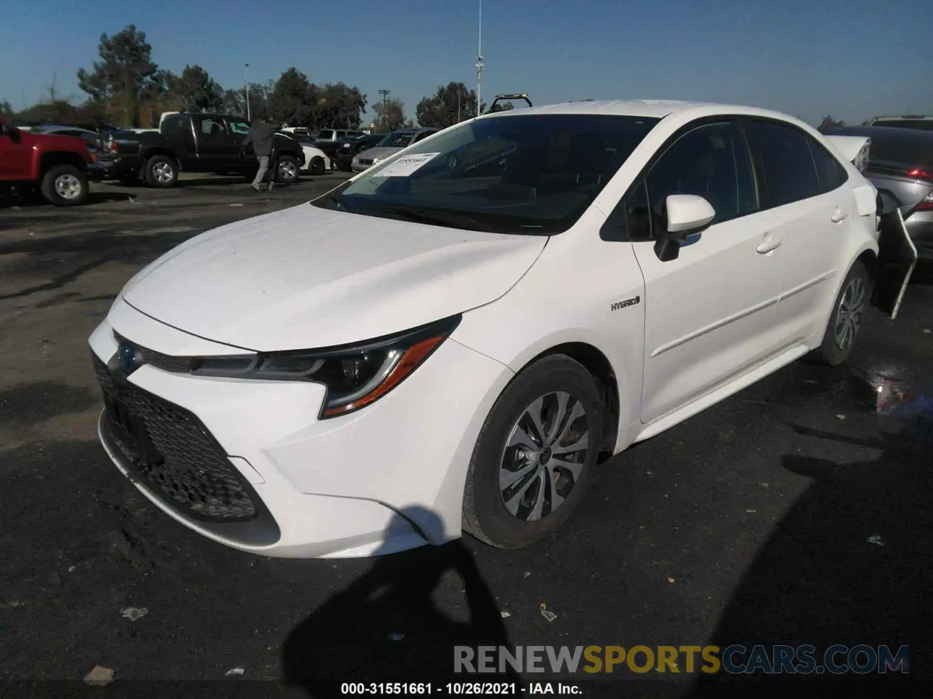 2 Photograph of a damaged car JTDEBRBEXLJ011177 TOYOTA COROLLA 2020