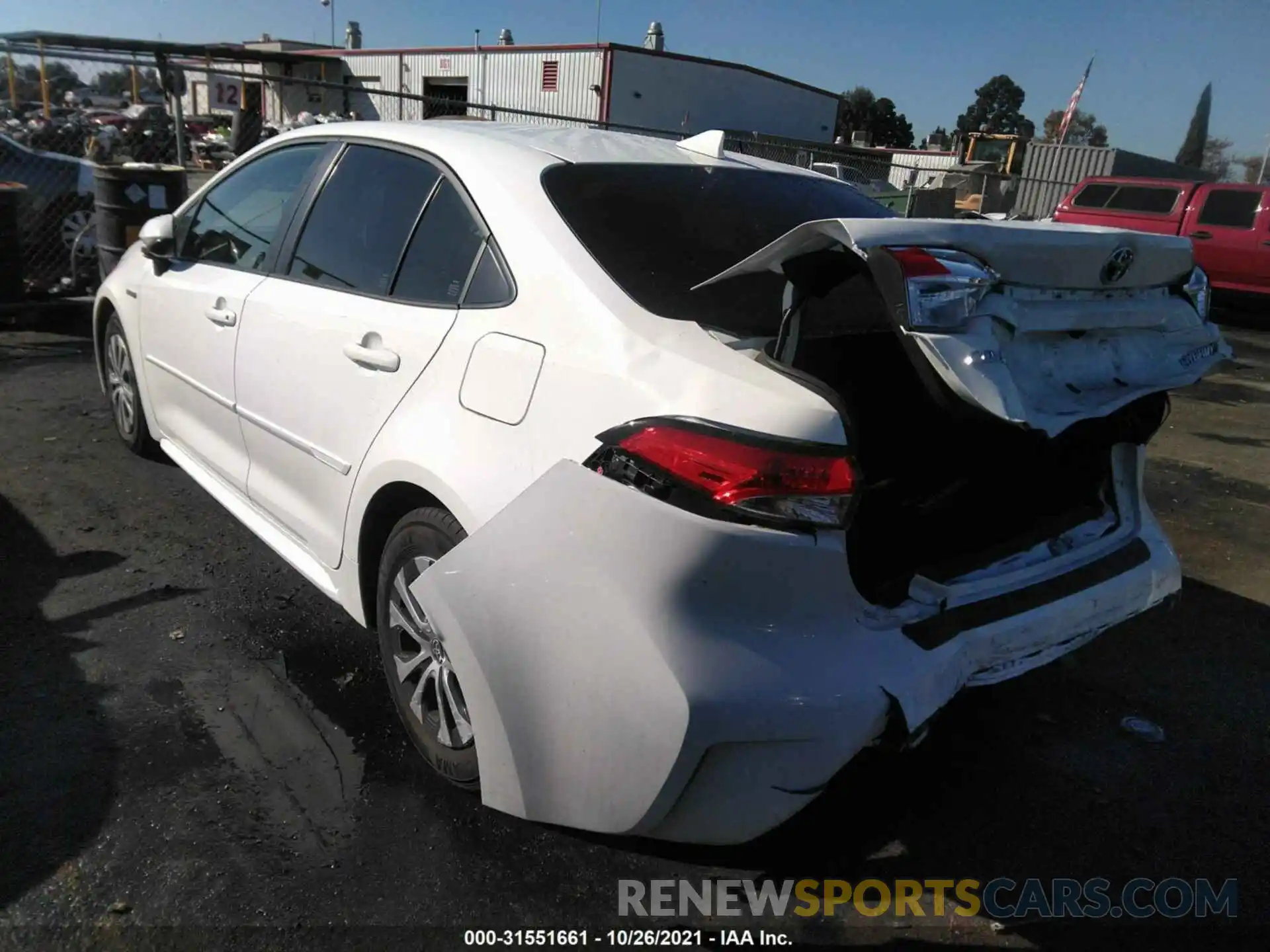 3 Photograph of a damaged car JTDEBRBEXLJ011177 TOYOTA COROLLA 2020