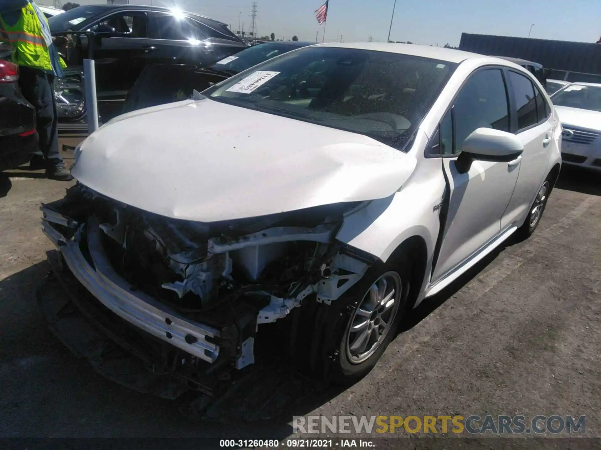 2 Photograph of a damaged car JTDEBRBEXLJ011342 TOYOTA COROLLA 2020