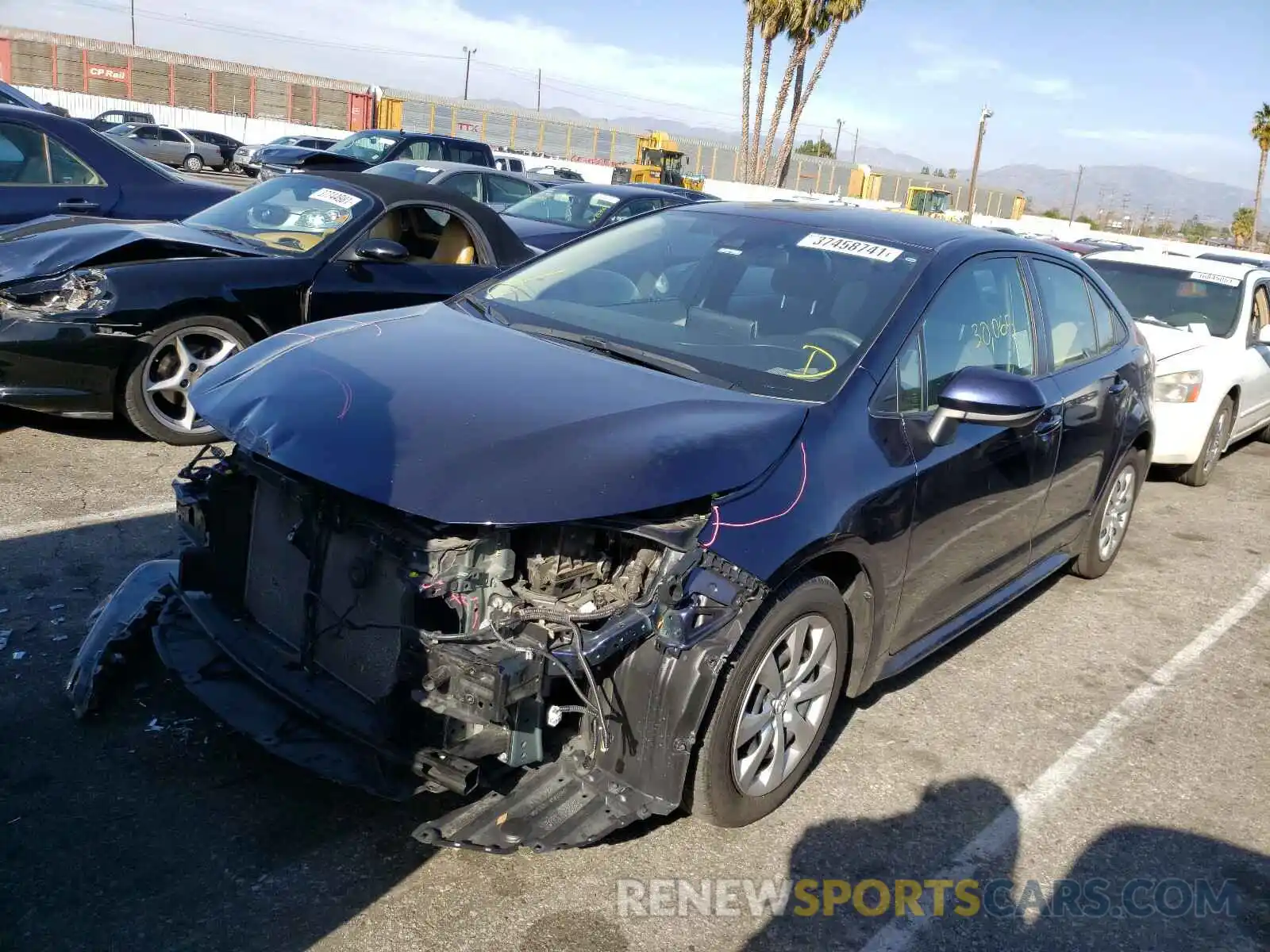 2 Photograph of a damaged car JTDEPRAE0LJ012924 TOYOTA COROLLA 2020