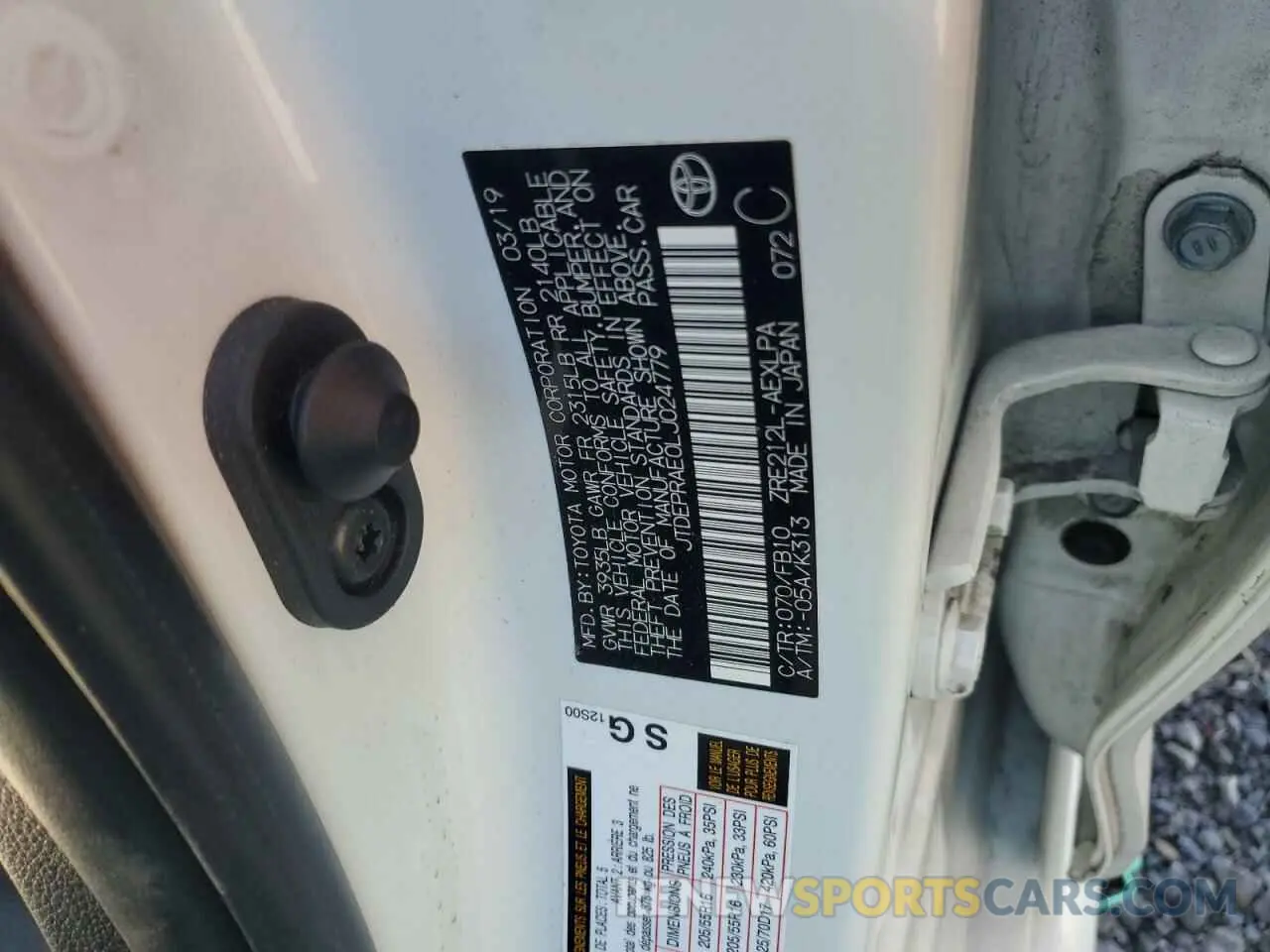12 Photograph of a damaged car JTDEPRAE0LJ024779 TOYOTA COROLLA 2020