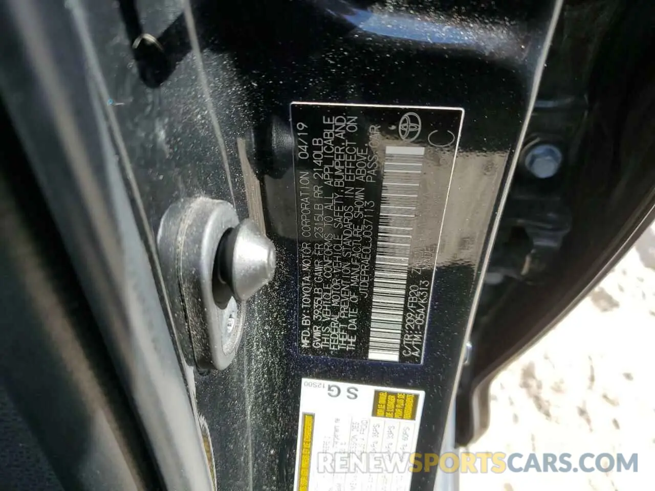12 Photograph of a damaged car JTDEPRAE0LJ037113 TOYOTA COROLLA 2020