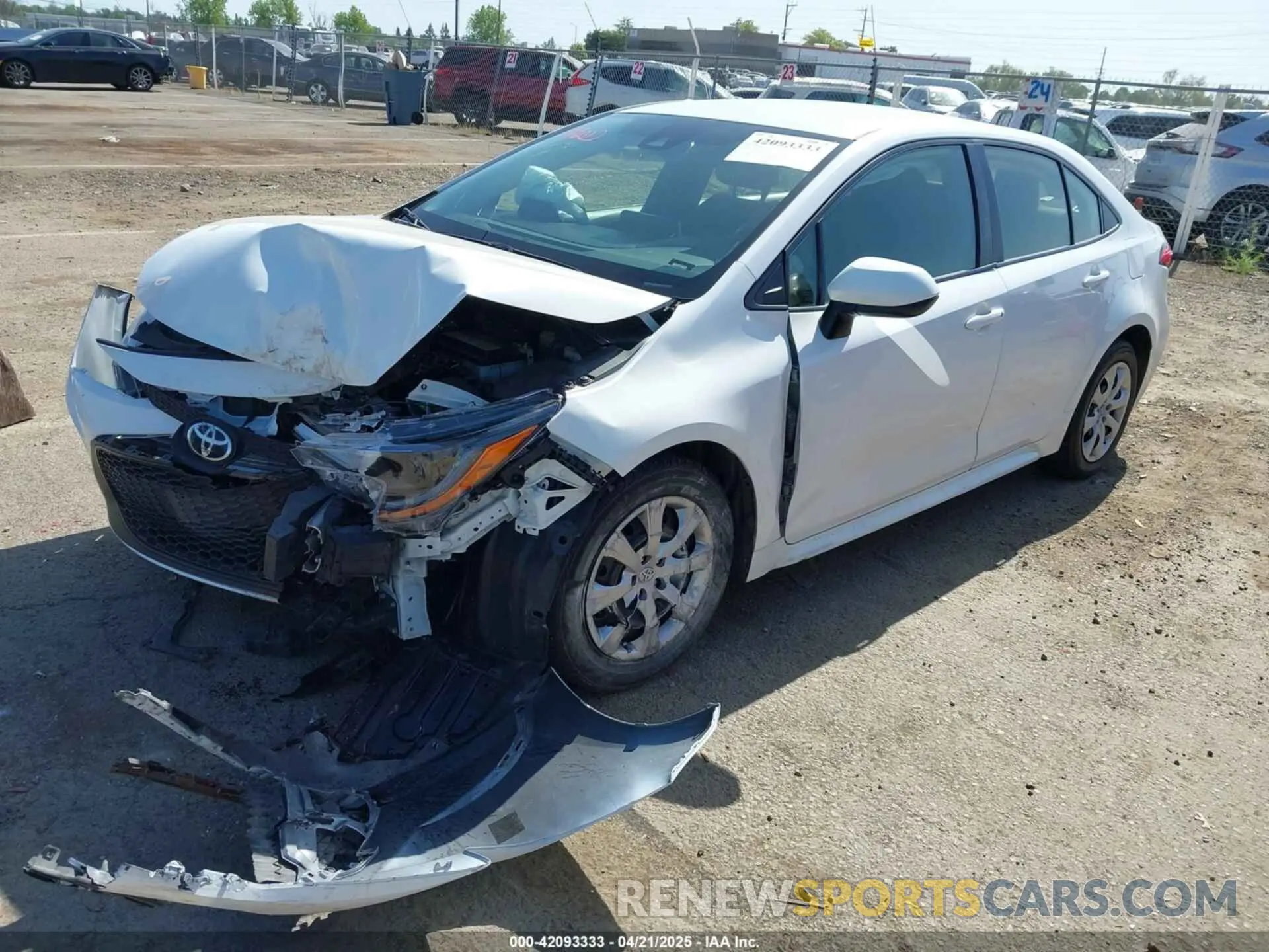 2 Photograph of a damaged car JTDEPRAE0LJ052873 TOYOTA COROLLA 2020