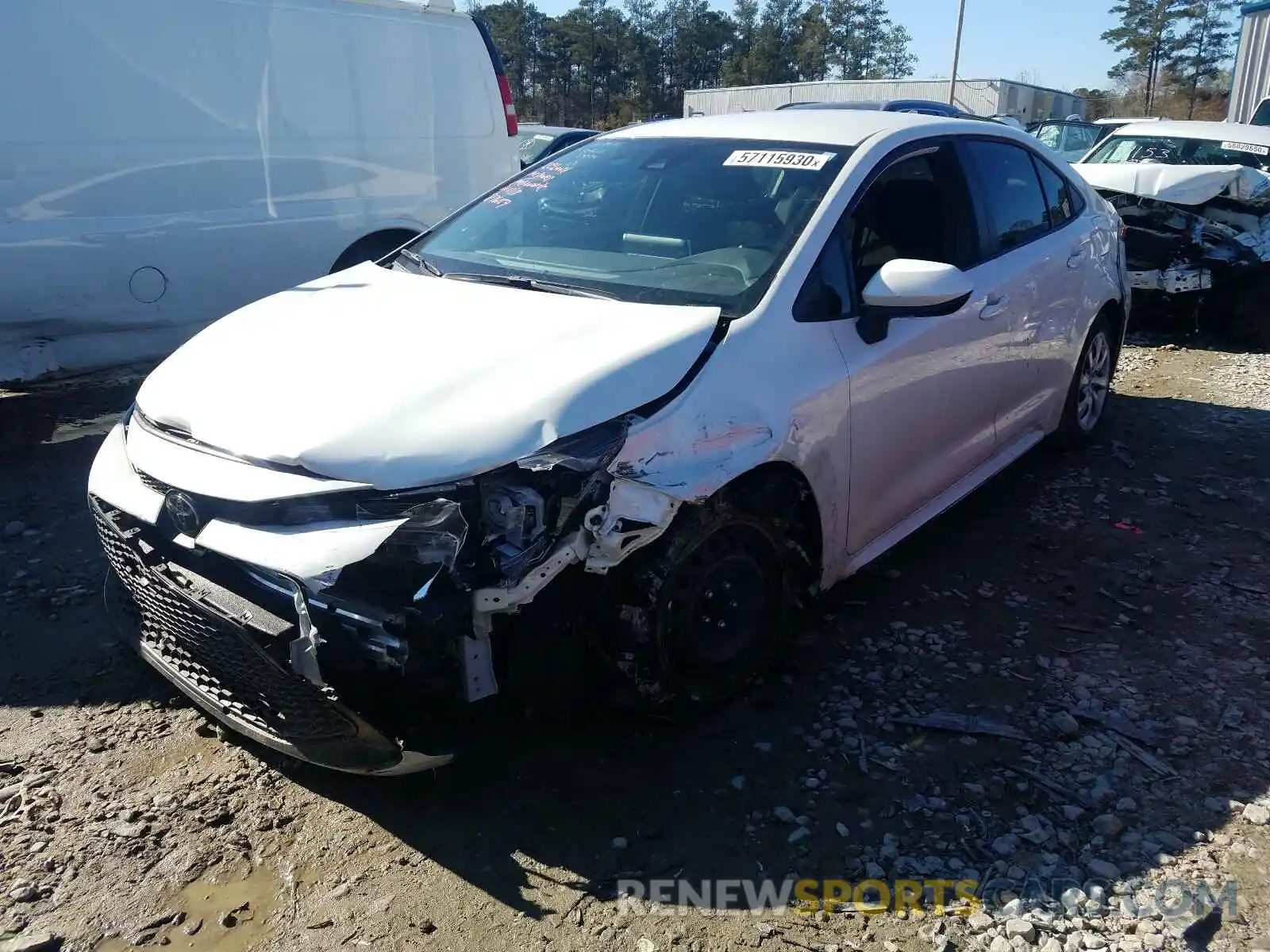 2 Photograph of a damaged car JTDEPRAE0LJ079037 TOYOTA COROLLA 2020